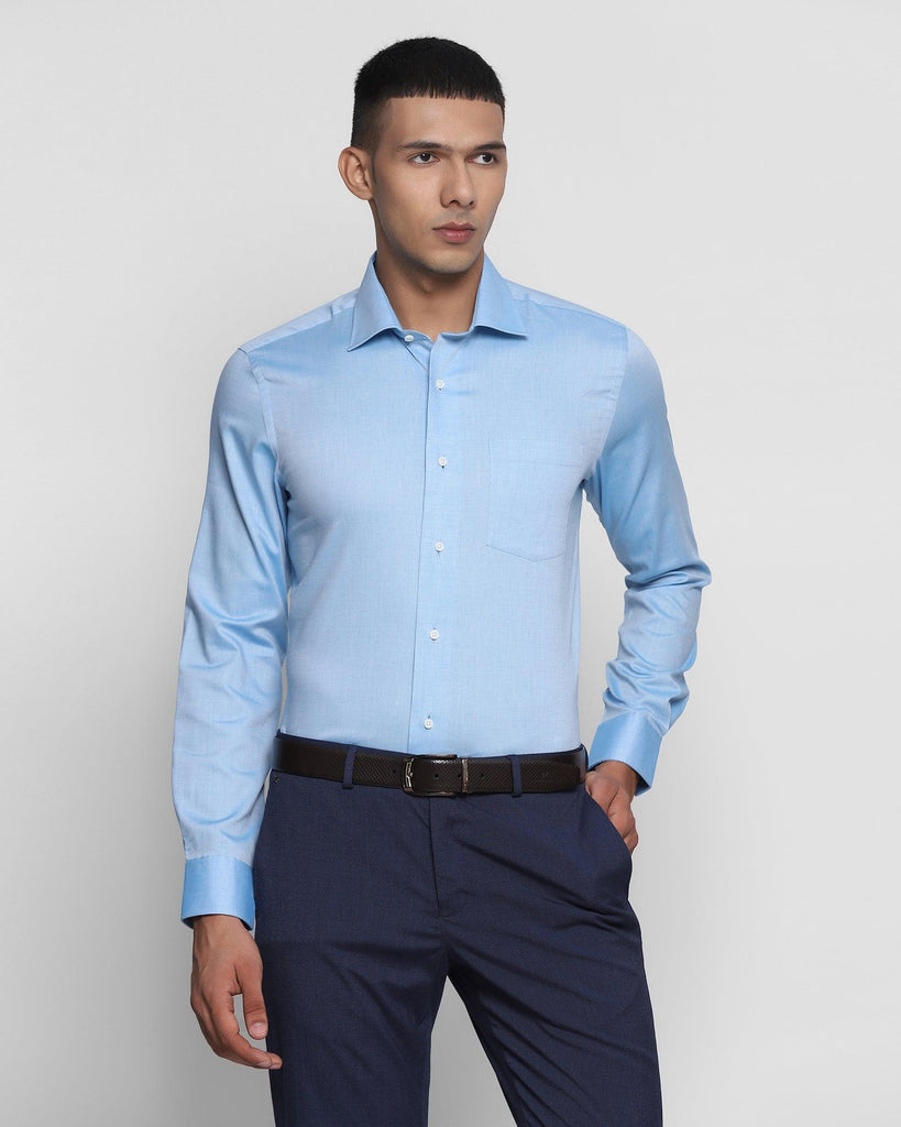 Formal Blue Solid Shirt - Nigma