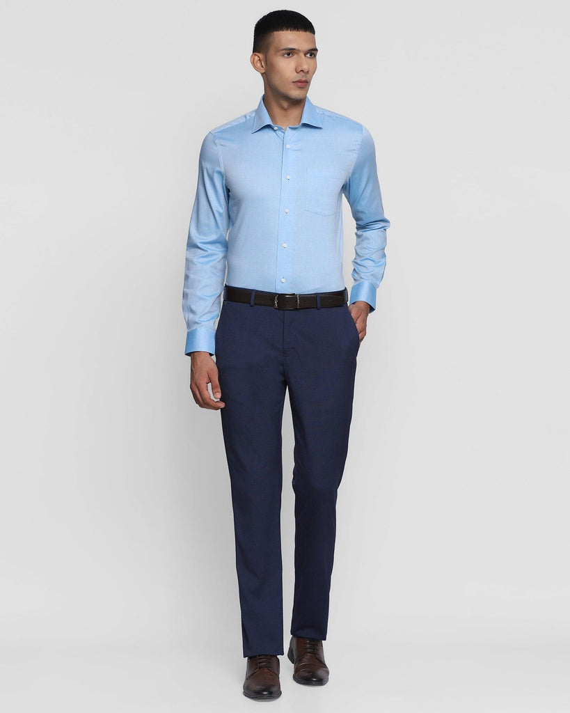 Formal Blue Solid Shirt - Nigma