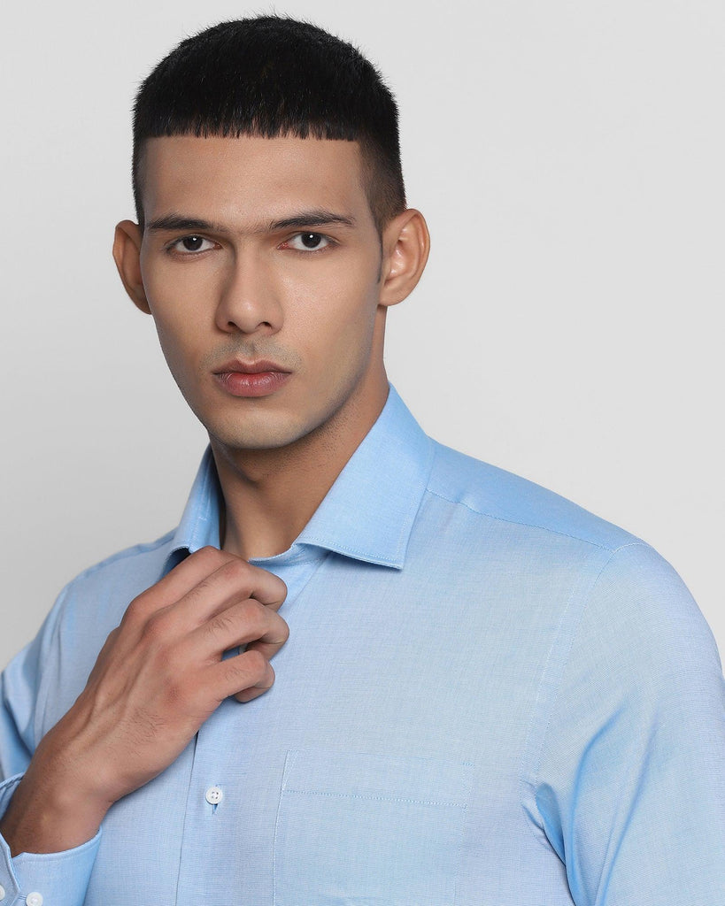 Formal Blue Solid Shirt - Nigma