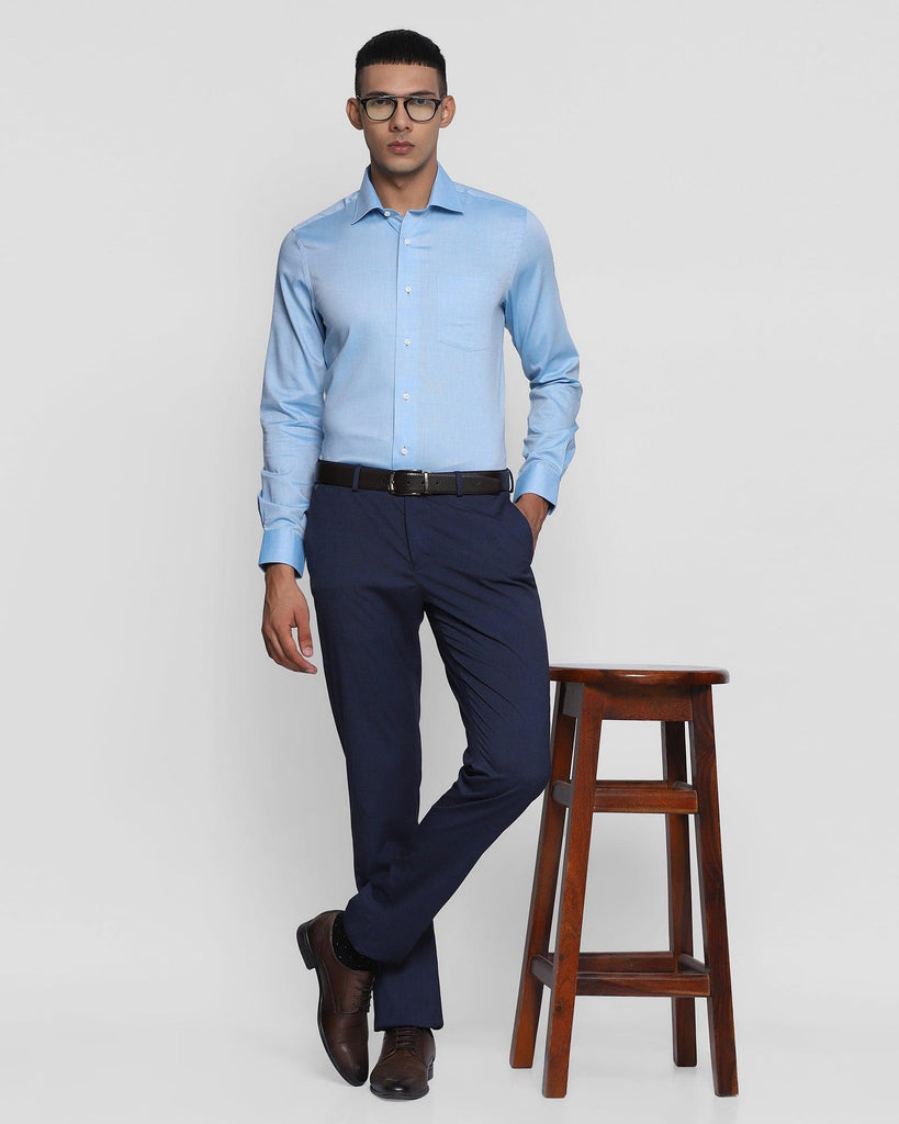 Formal Blue Solid Shirt - Nigma