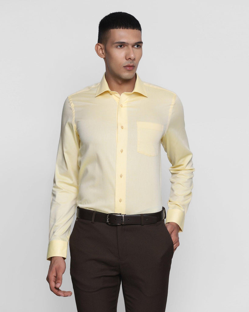 Formal Yellow Solid Shirt - Nigma