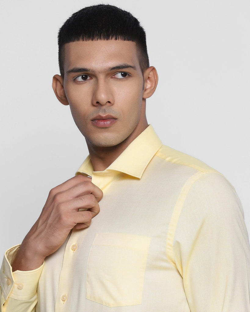 Formal Yellow Solid Shirt - Nigma