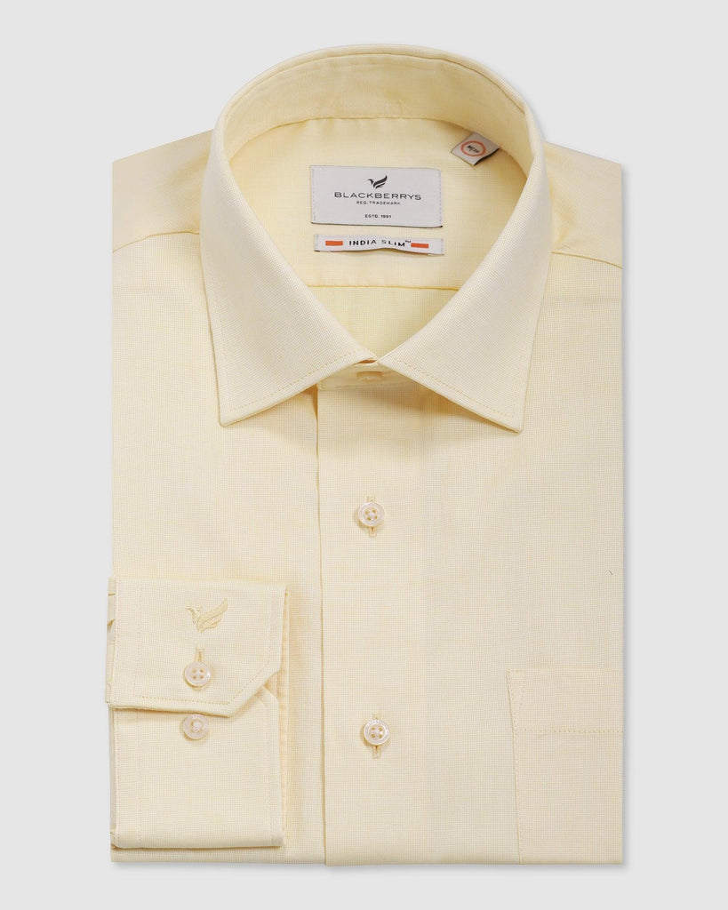 Formal Yellow Solid Shirt - Nigma