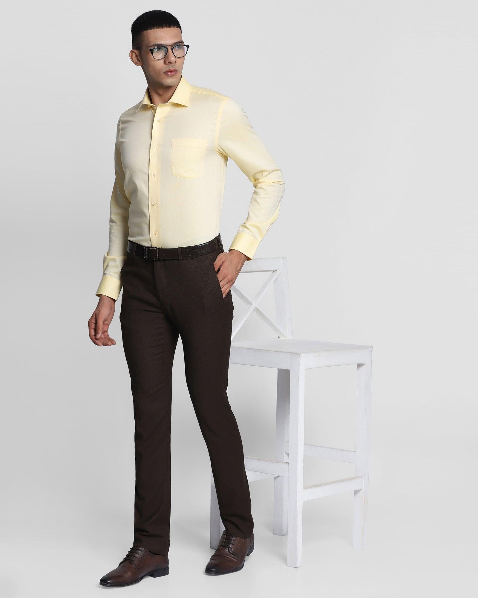 Formal Yellow Solid Shirt - Nigma