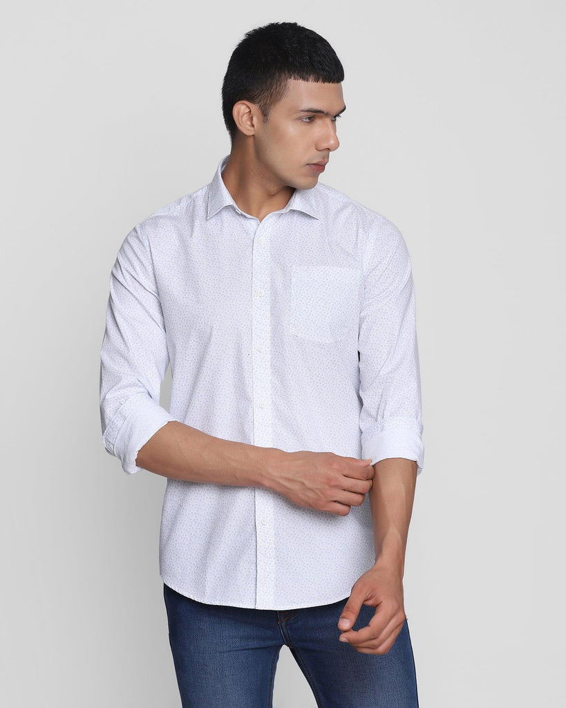 Casual White Printed Shirt - Nuro