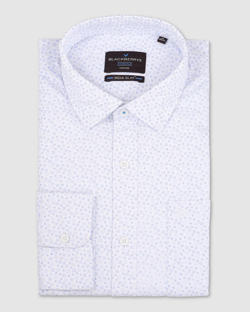 Casual White Printed Shirt - Nuro