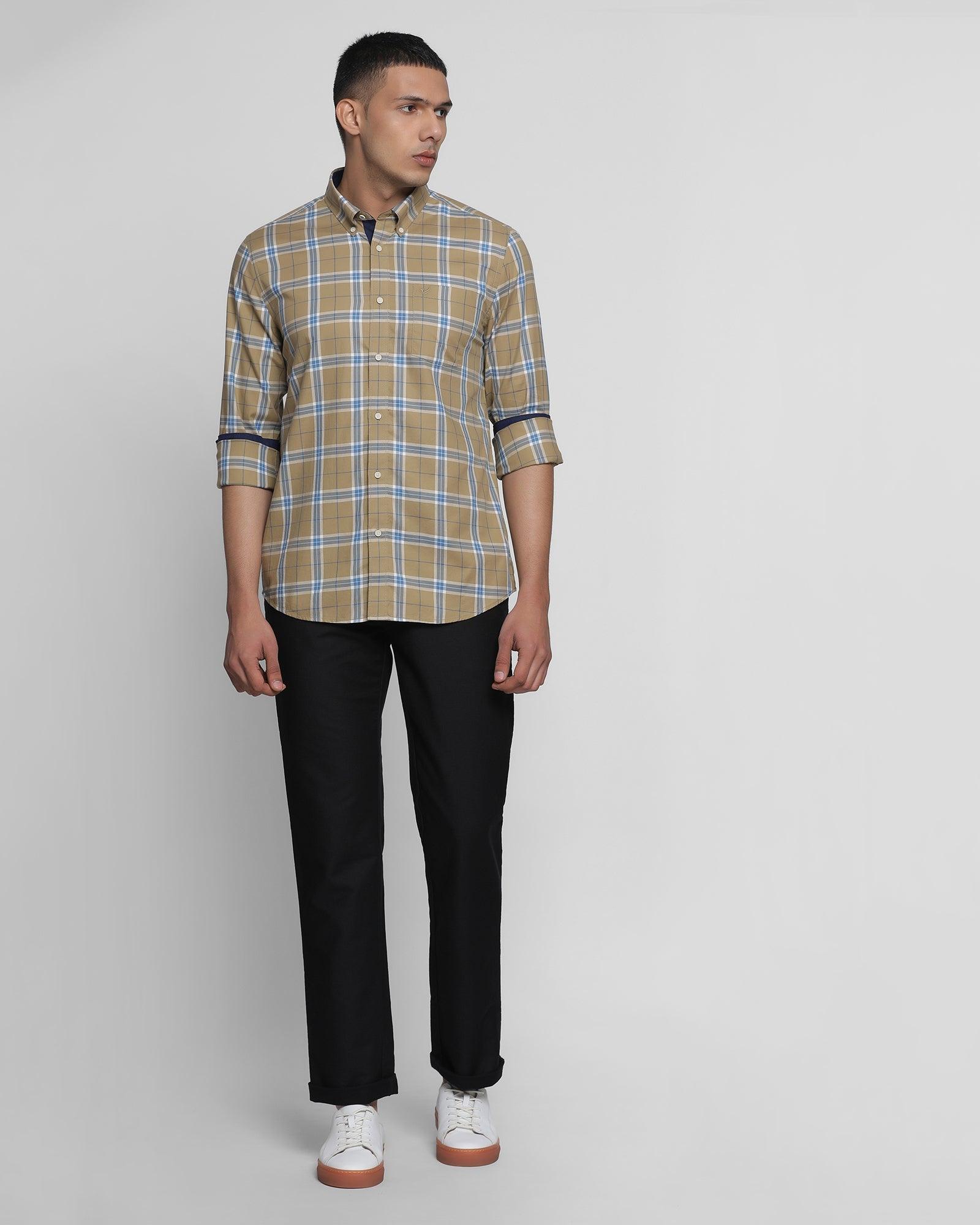 Casual Beige Check Shirt - Page