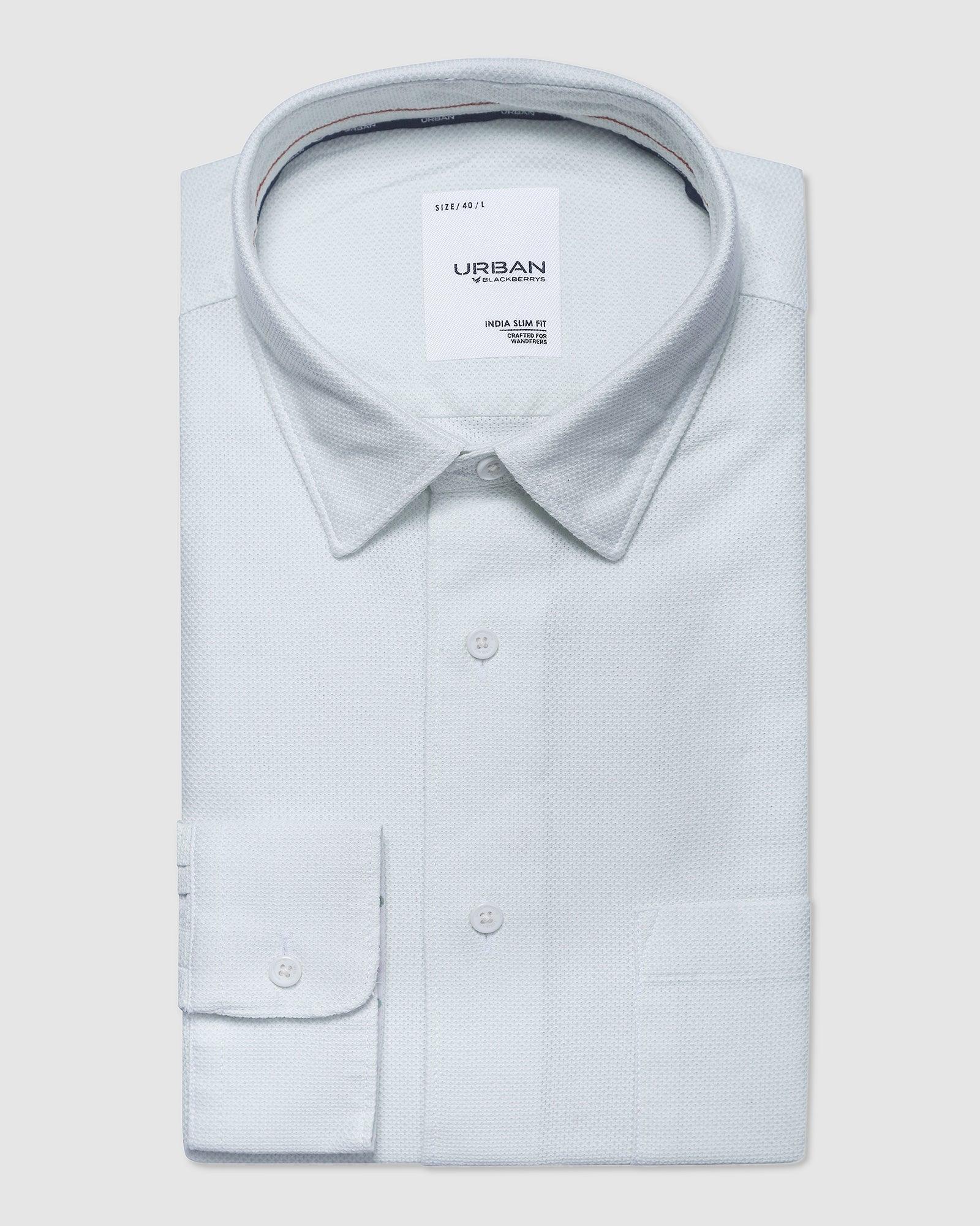 Casual Aqua Textured Shirt - Paxton