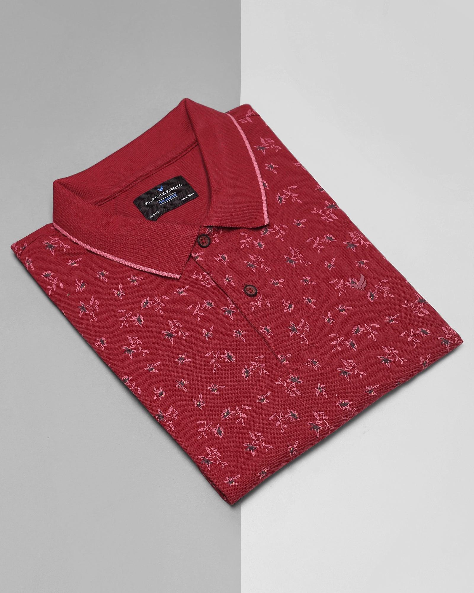 Polo Maroon Printed T Shirt - Penny