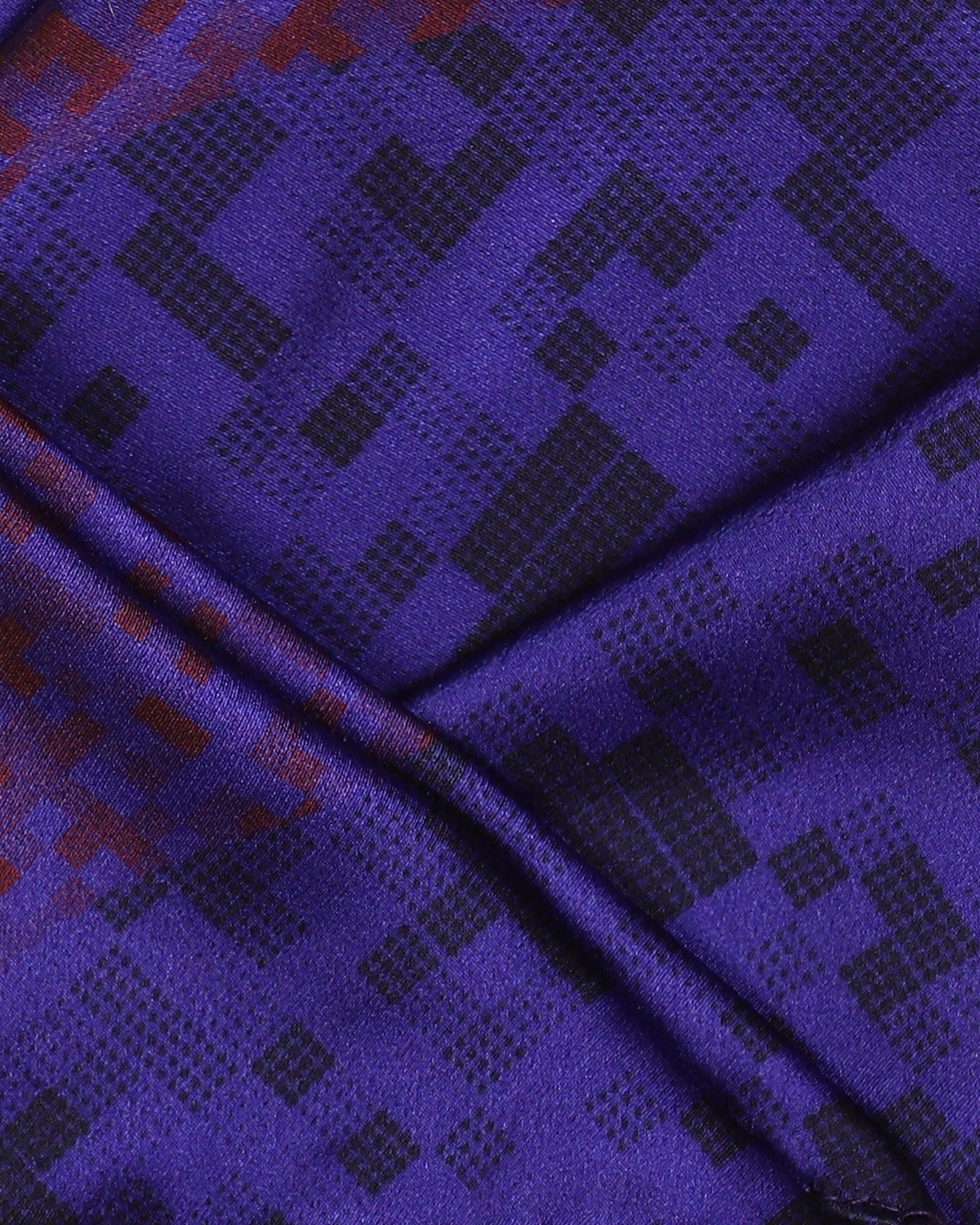 Silk Purple Printed Pocket Square - Phoenix - Blackberrys