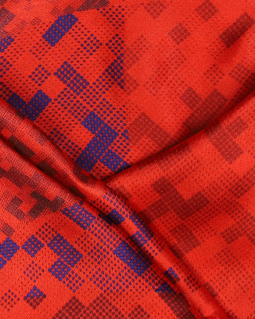 Silk Red Printed Pocket Square - Phoenix