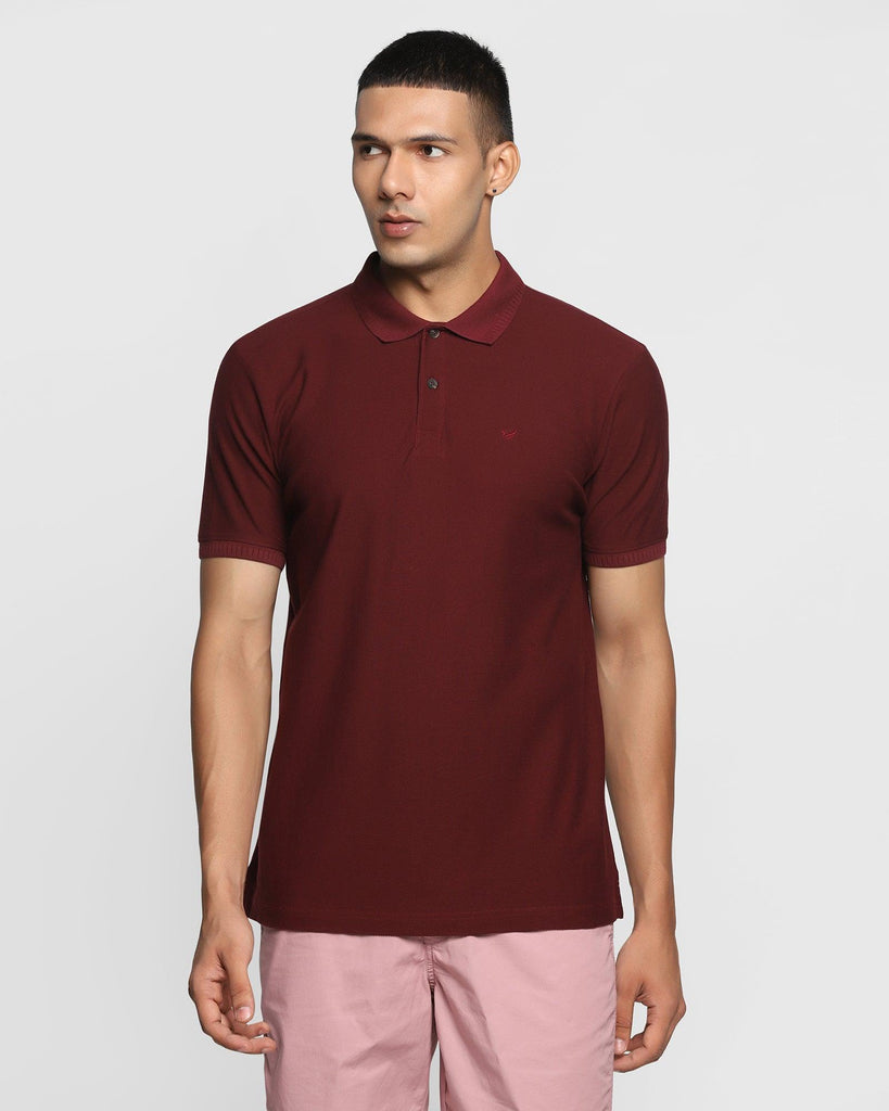 Polo Wine Solid T-Shirt - Pipit