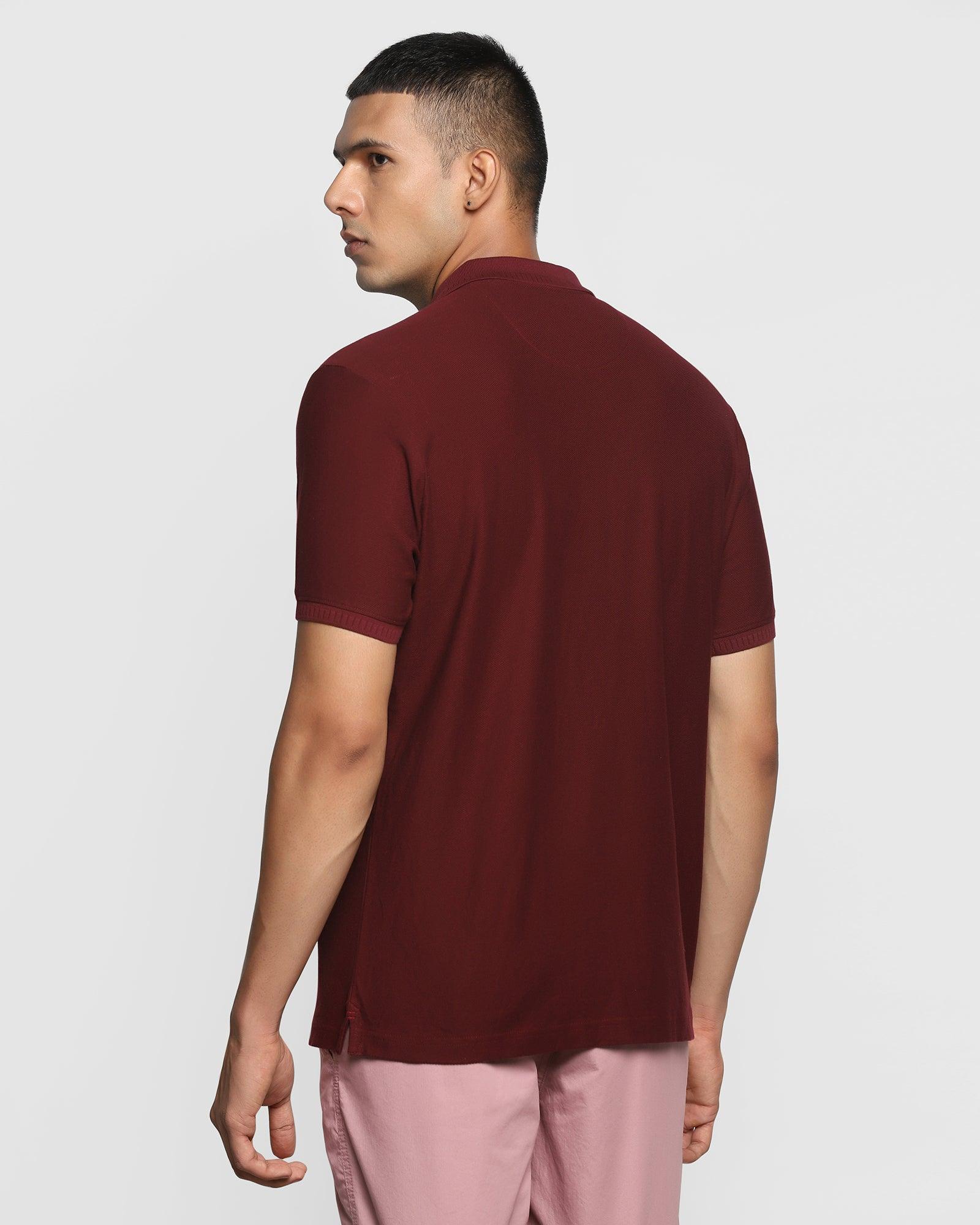 Polo Wine Solid T Shirt - Pipit