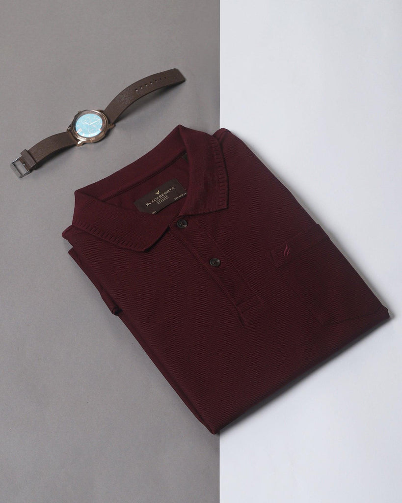 Polo Wine Solid T-Shirt - Pipit