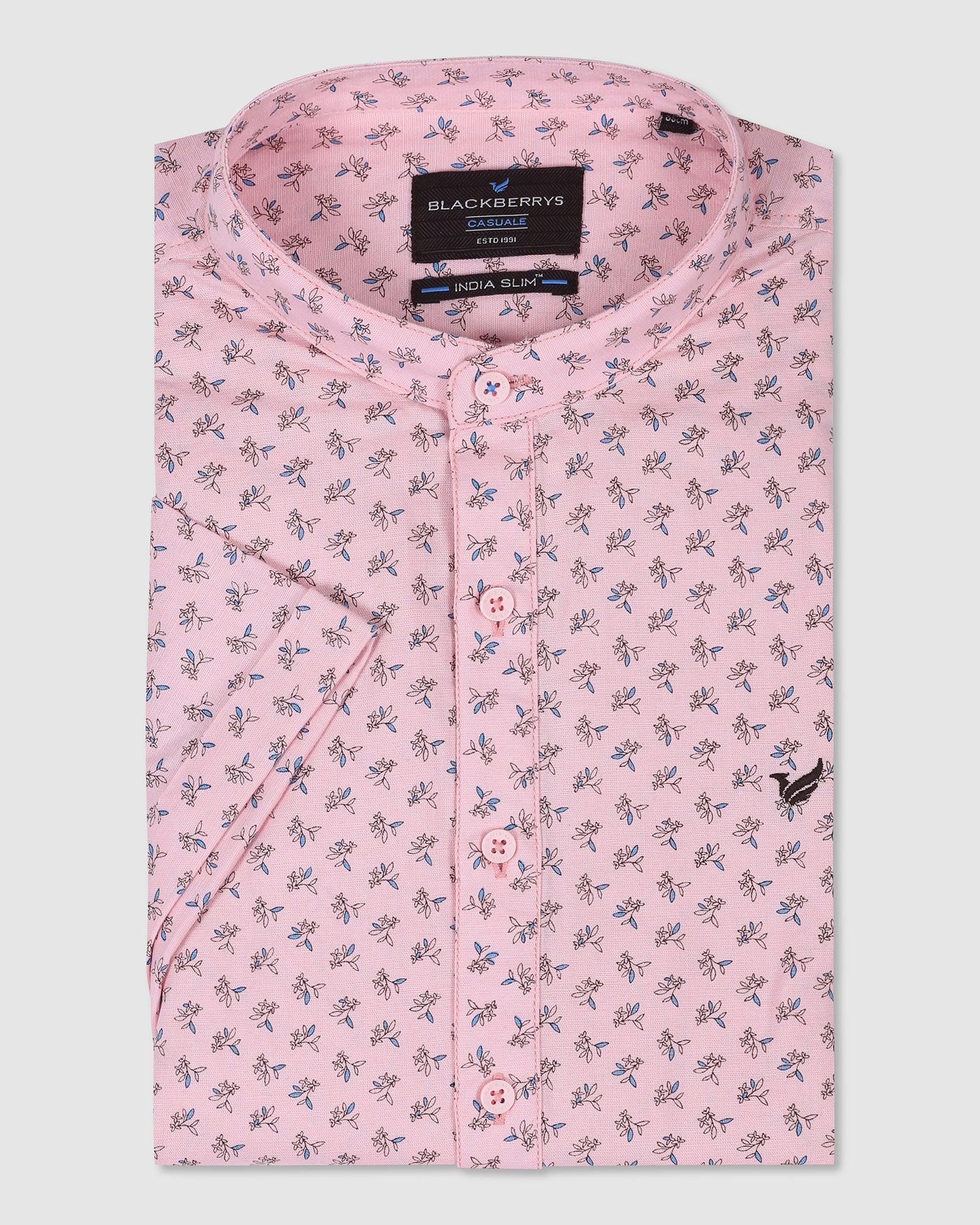 Formal Half Sleeve Pink Printed Shirt - Akio