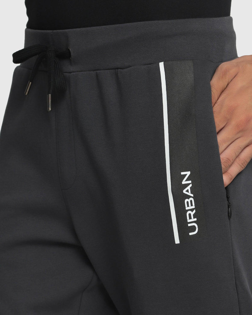 Casual Charcoal Printed Jogger - Accent