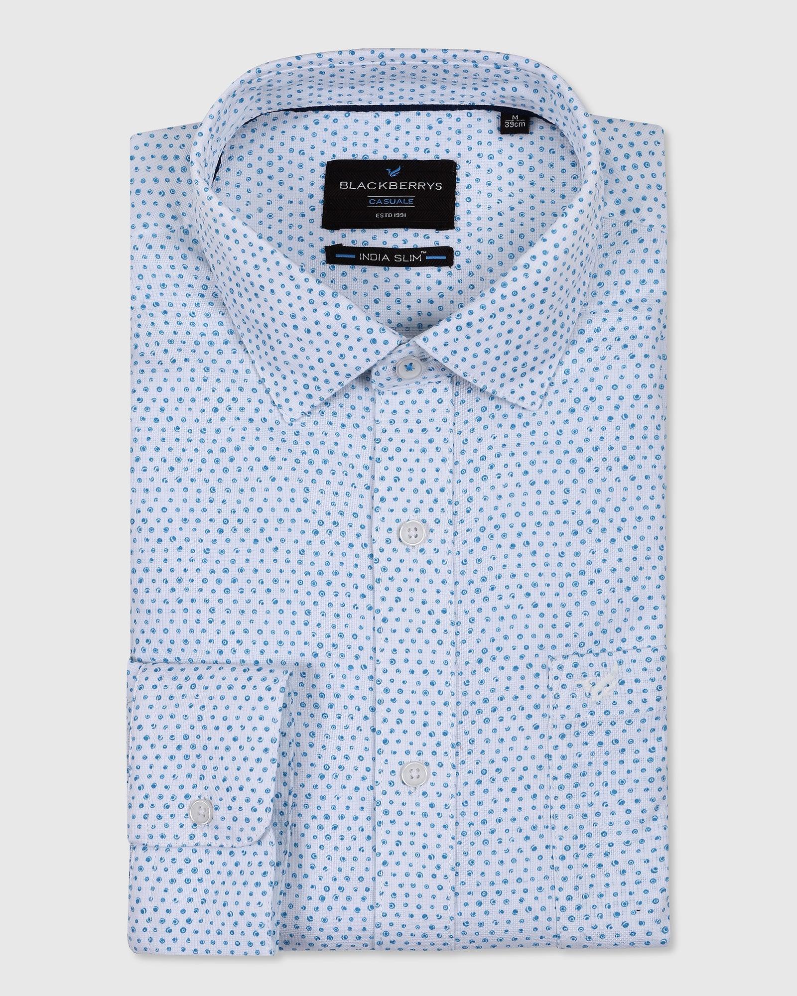Casual Aqua Printed Shirt - Kansas