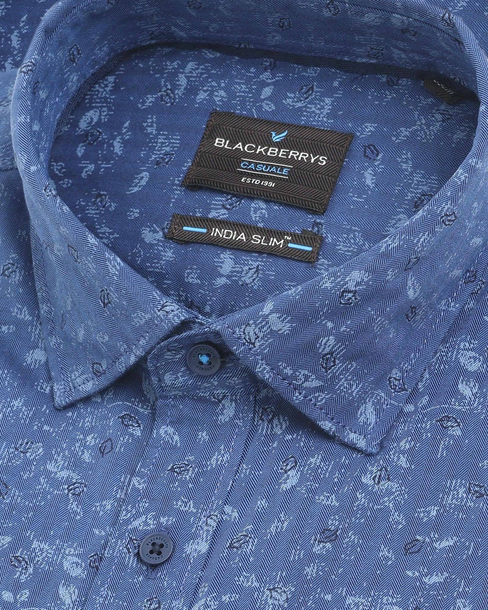 Casual Blue Printed Shirt - Arak