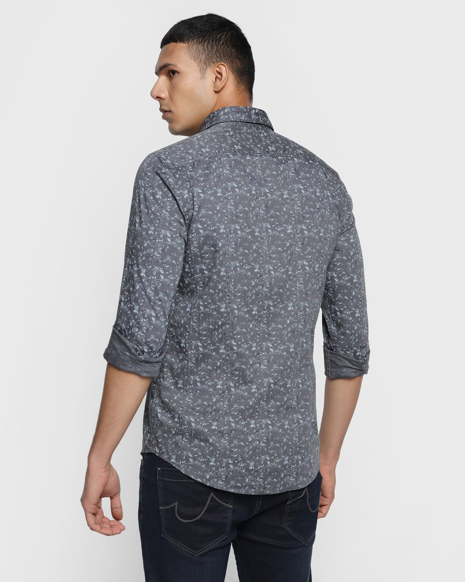 Casual Grey Printed Shirt - Arak