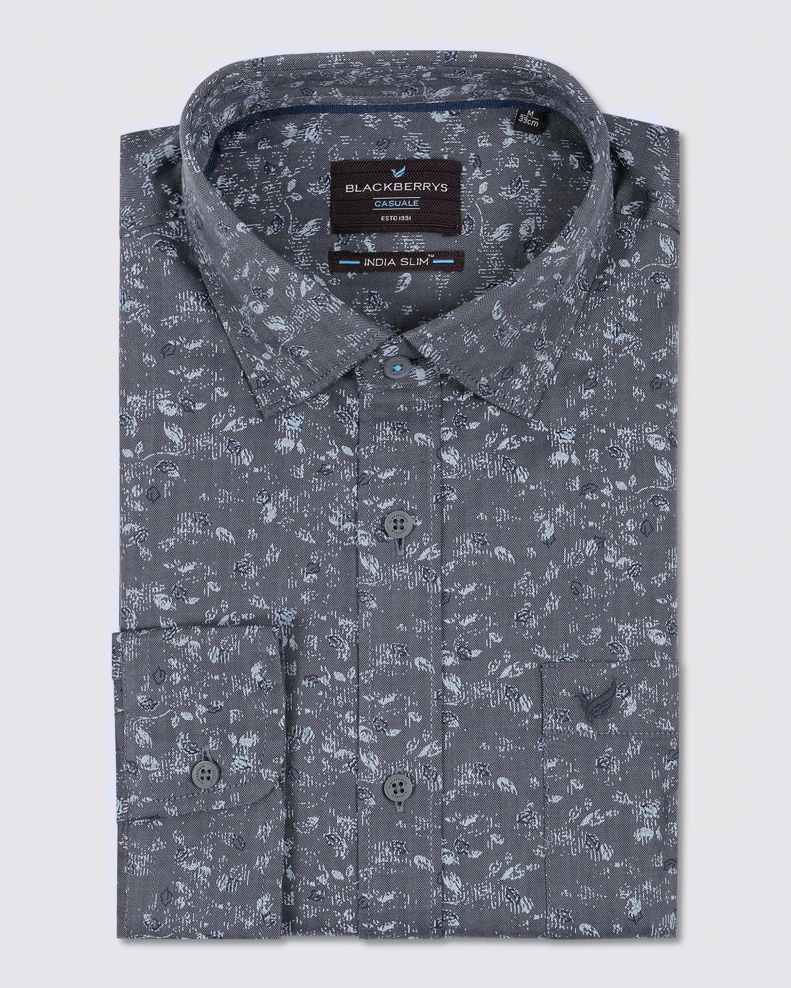 Casual Grey Printed Shirt - Arak