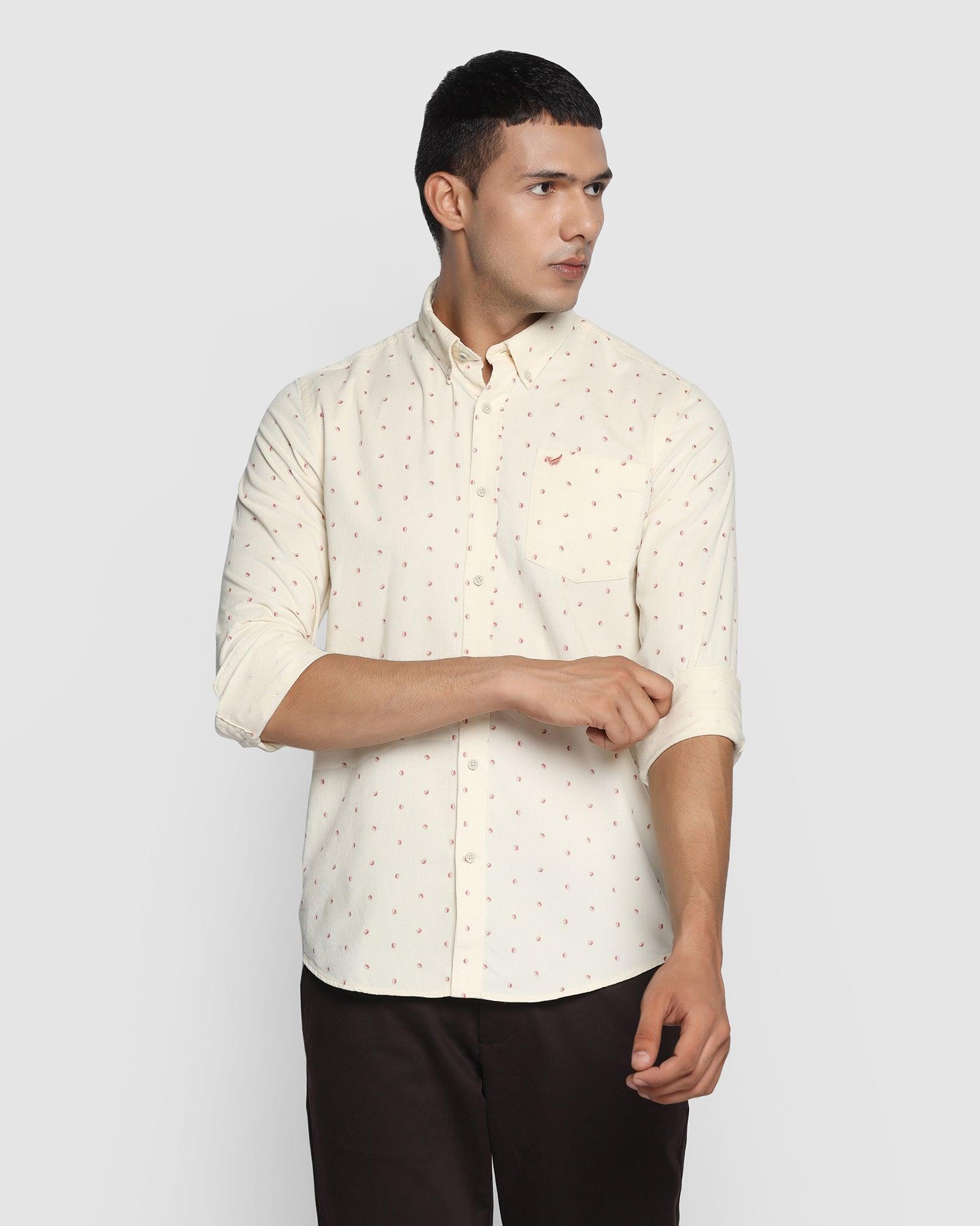 Casual Off White Printed Shirt - Anthom