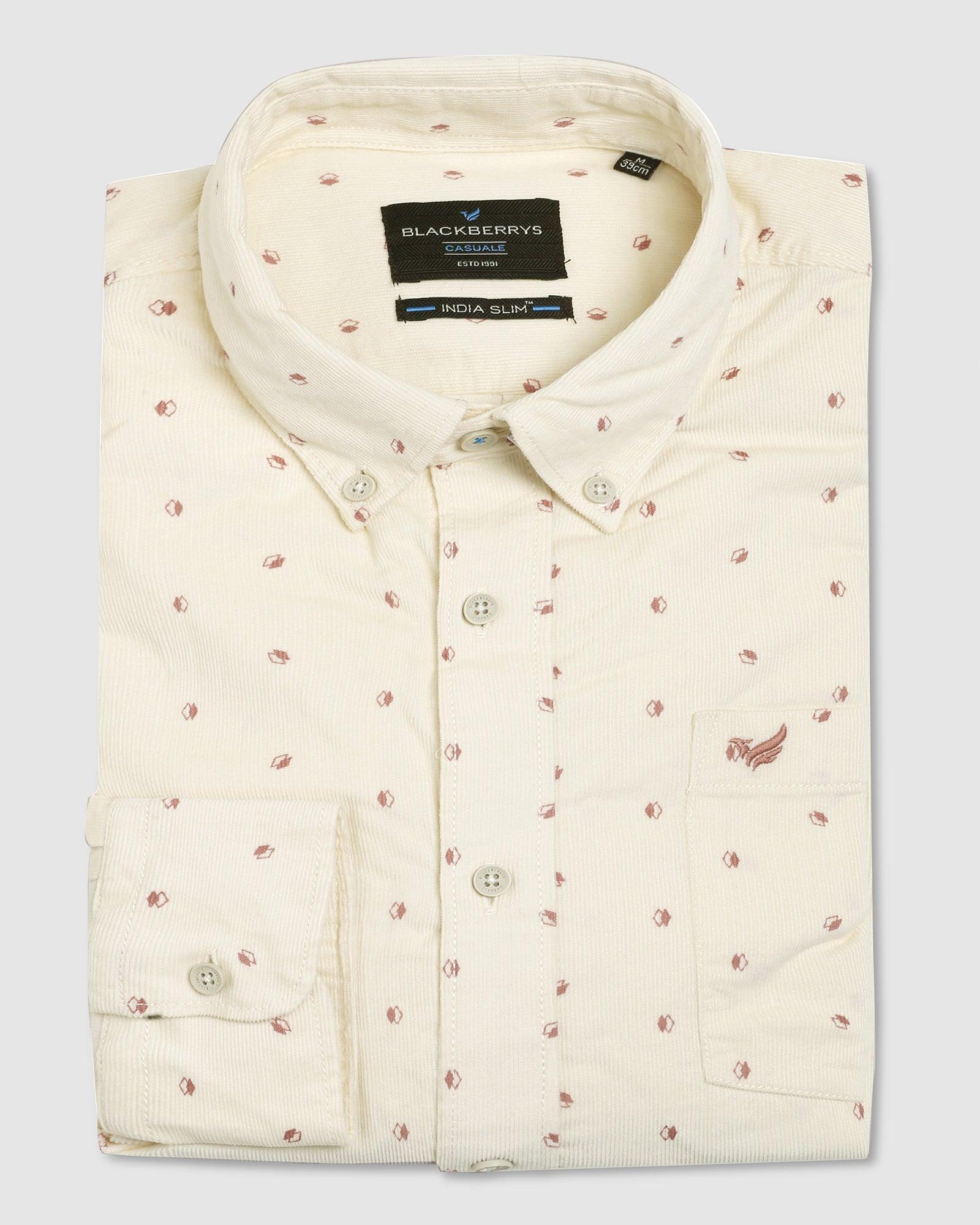 Casual Off White Printed Shirt - Anthom