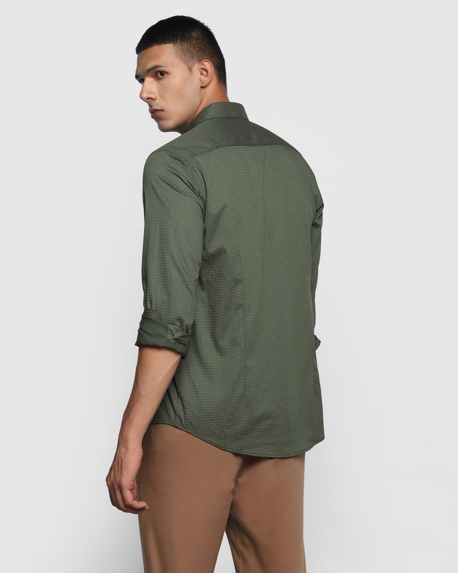 Casual Olive Printed Shirt - Floyd
