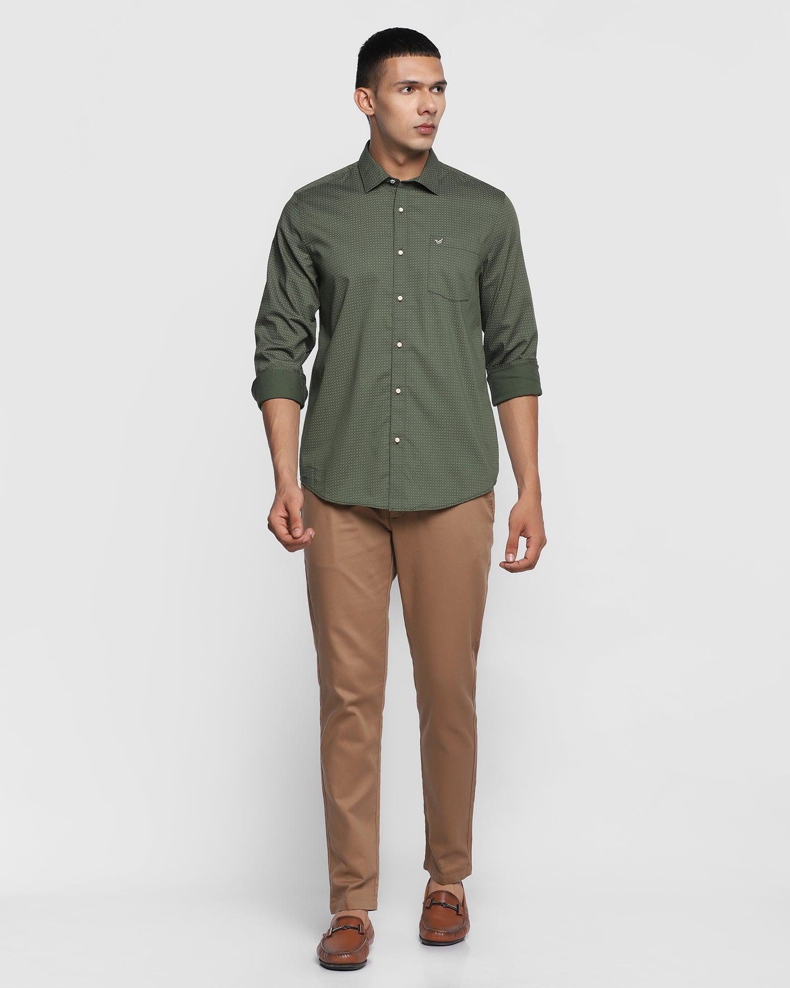 Casual Olive Printed Shirt - Floyd