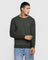 Crew Neck Olive Textured Sweater - Jaxon