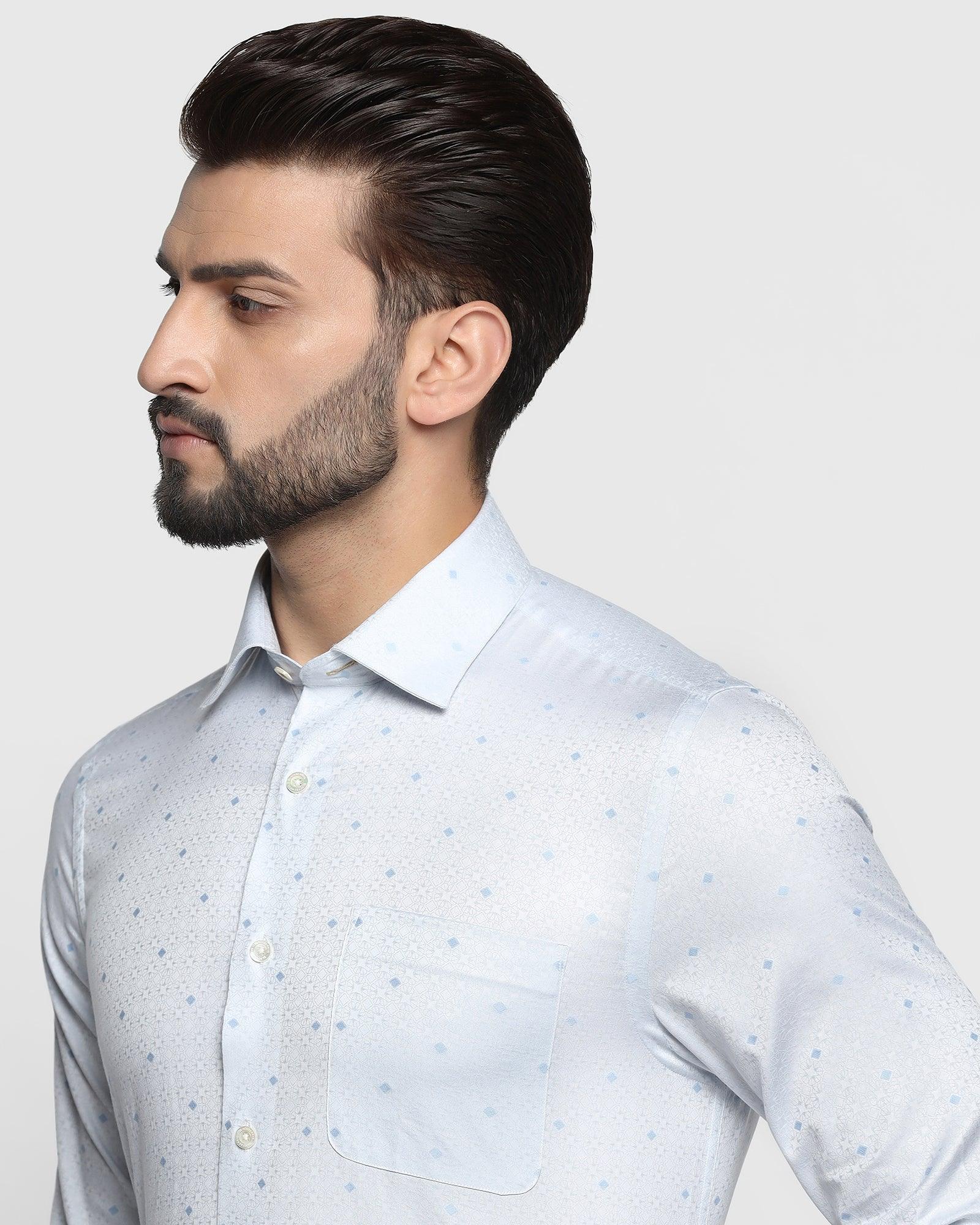 Luxe Formal Blue Printed Shirt - Pride