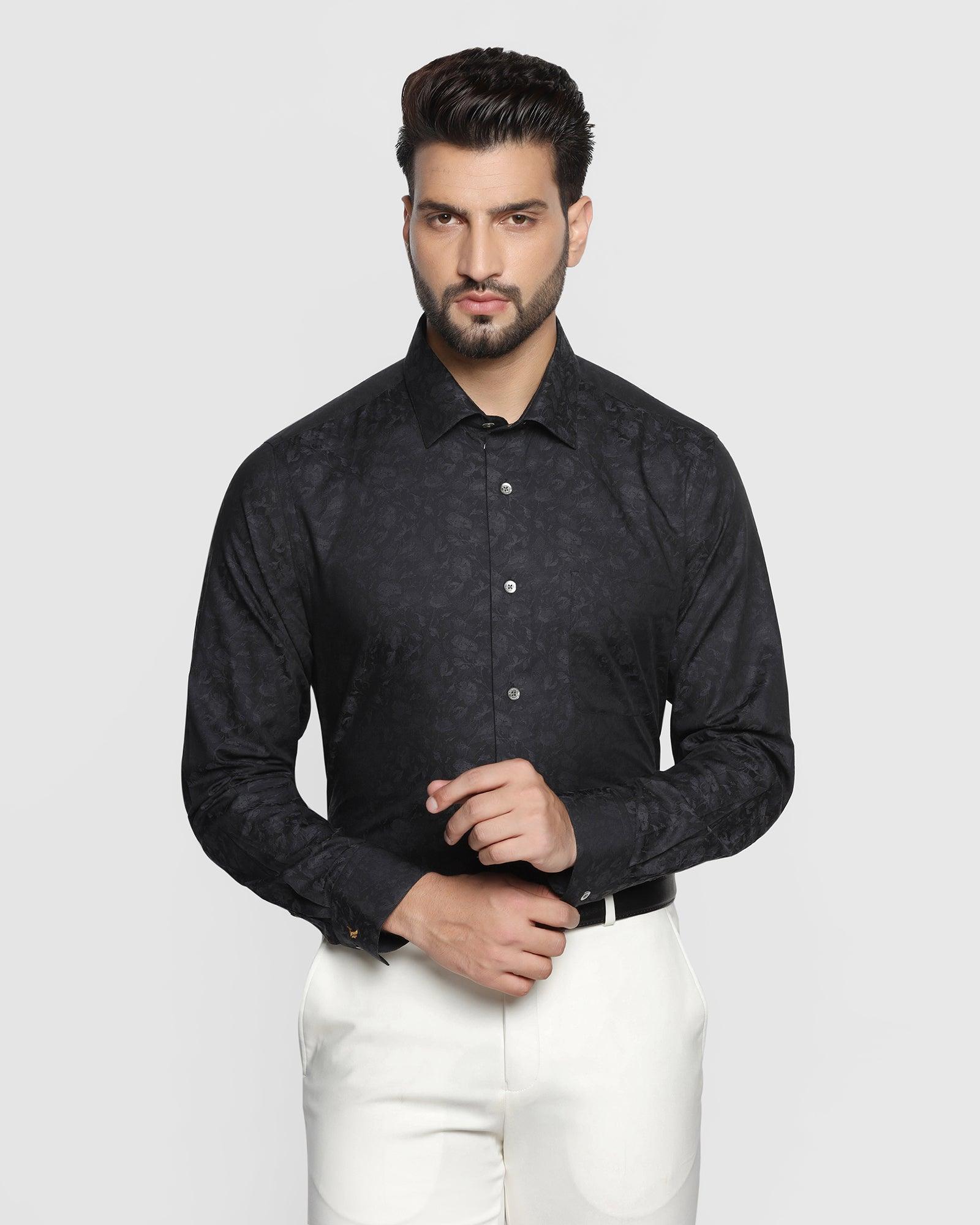 Luxe Formal Black Printed Shirt - Prior