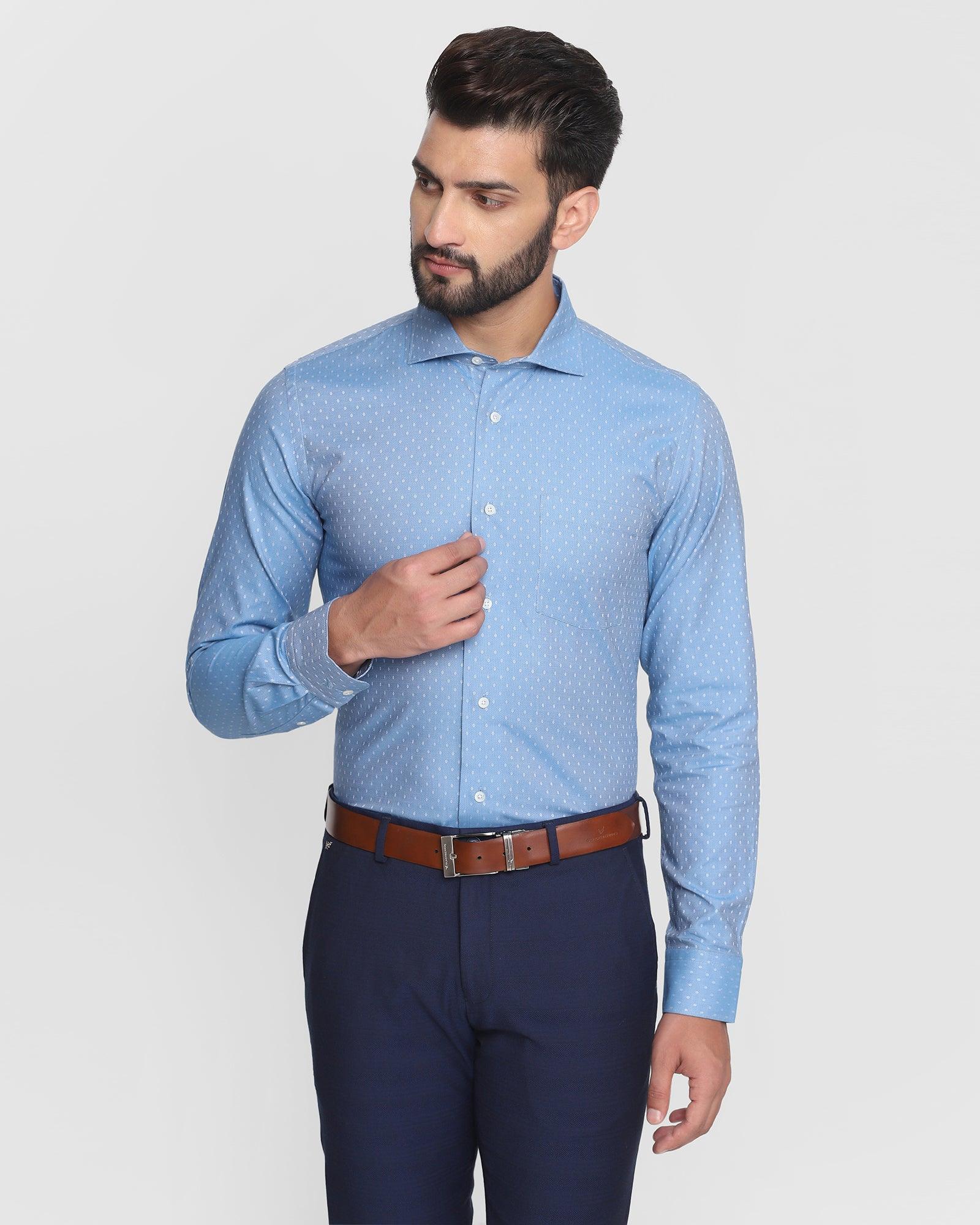 Formal Blue Textured Shirt - Hydra