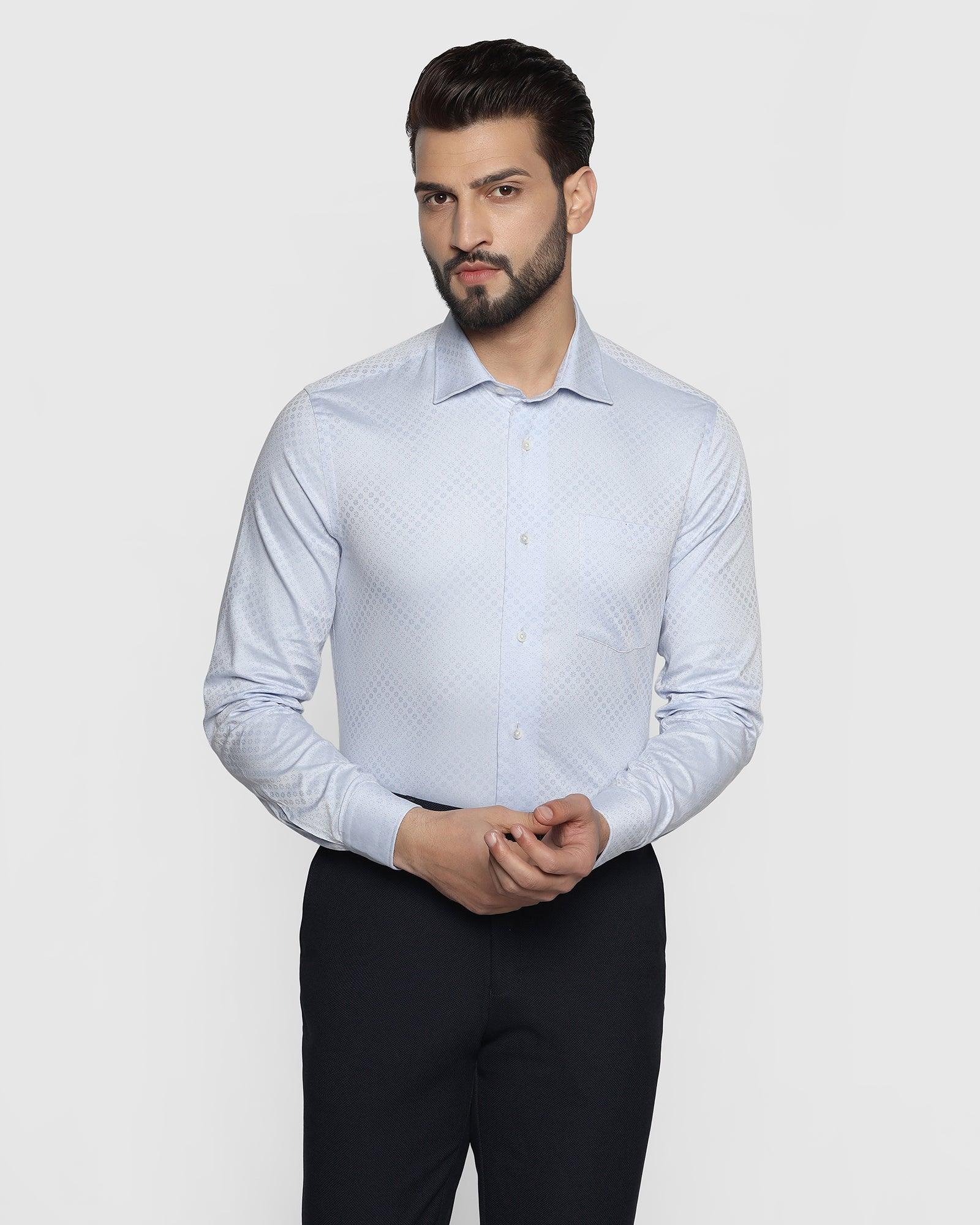 Formal Blue Printed Shirt - Jaxon