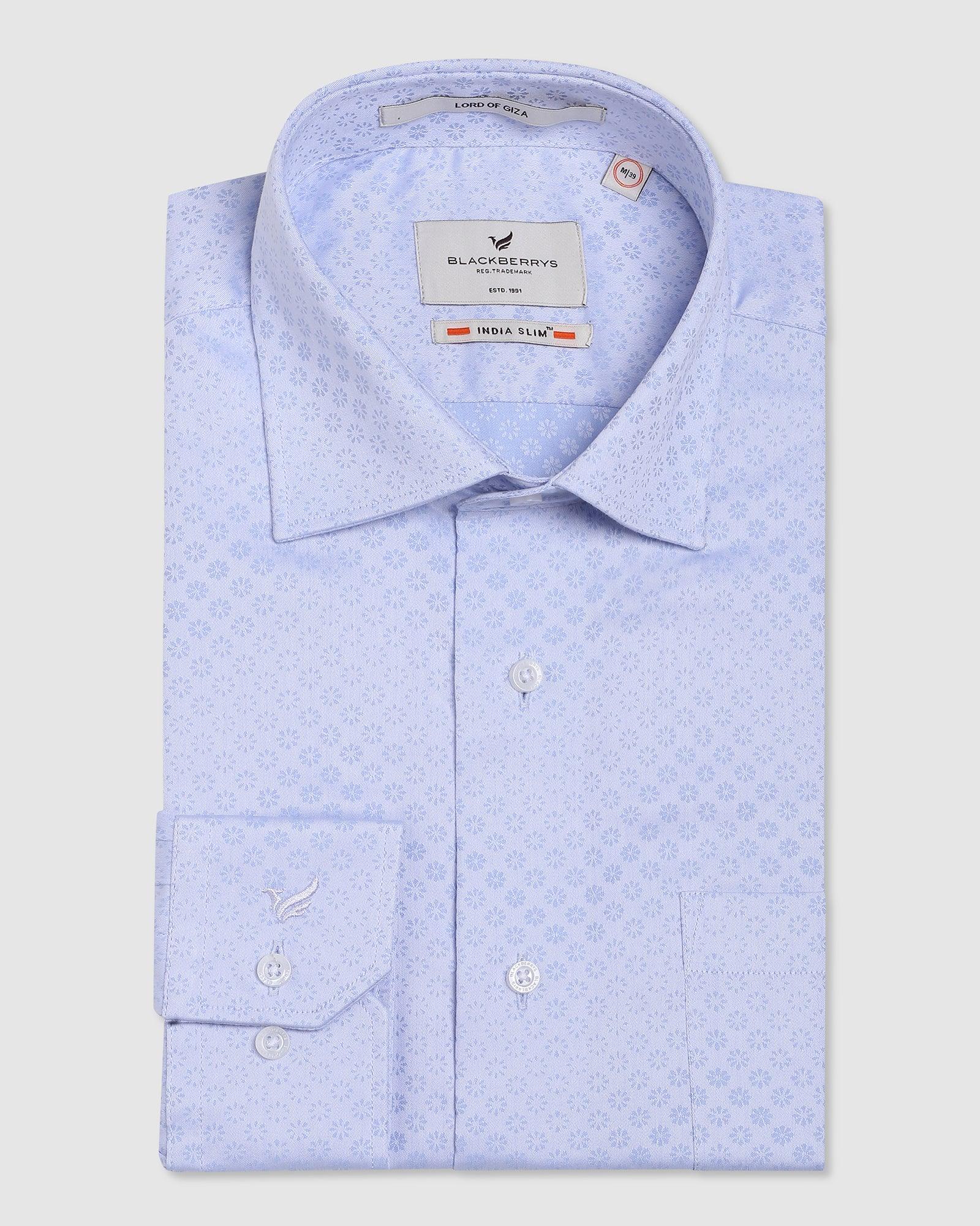 Formal Blue Printed Shirt - Jaxon