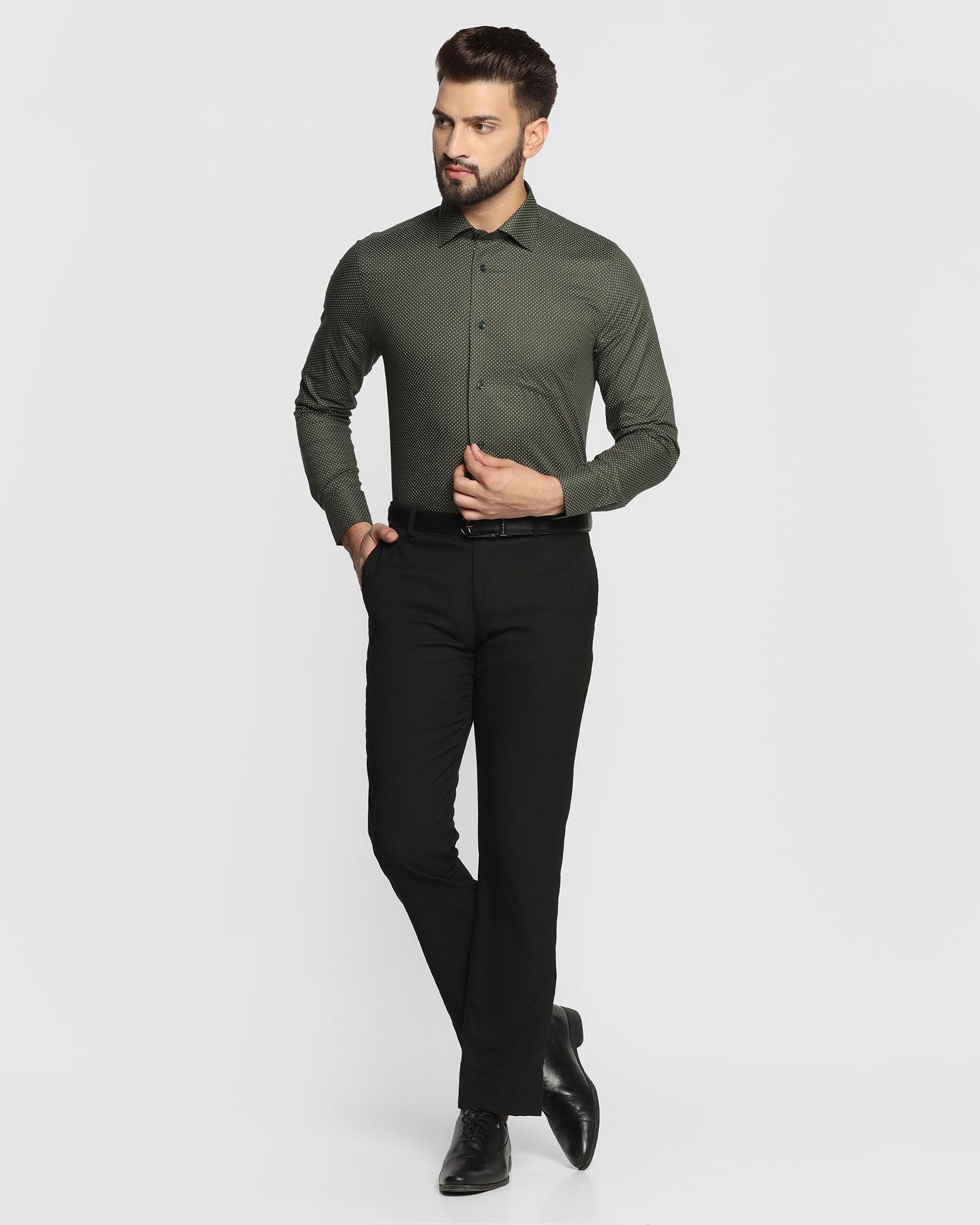 men formal shirts - DARK GREEN