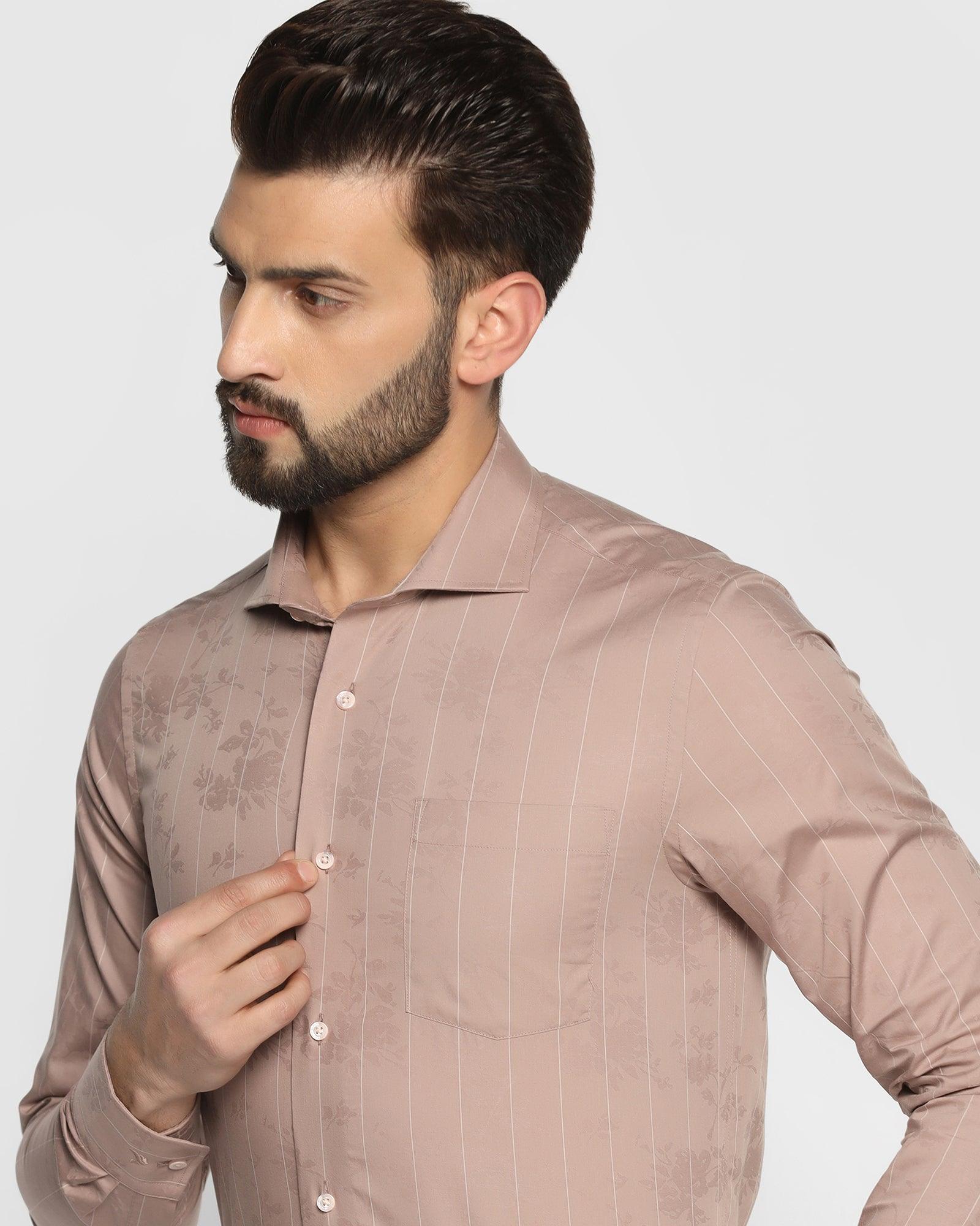 Formal Peach Striped Shirt - Dolce