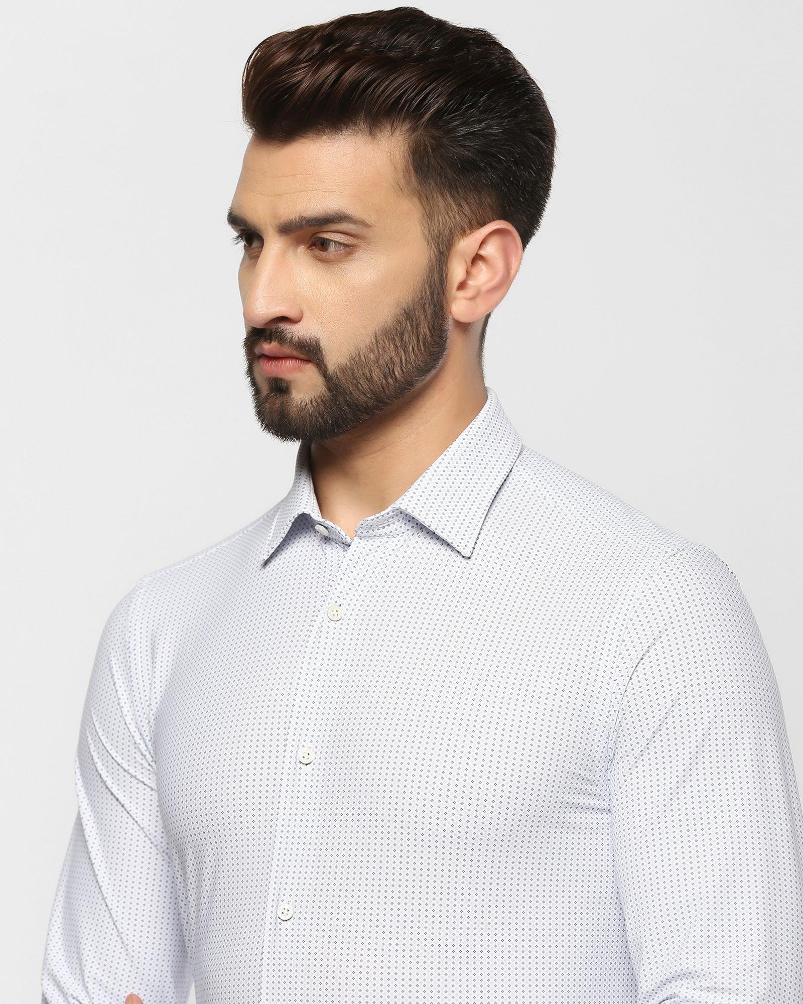 Formal White Printed Shirt - Client