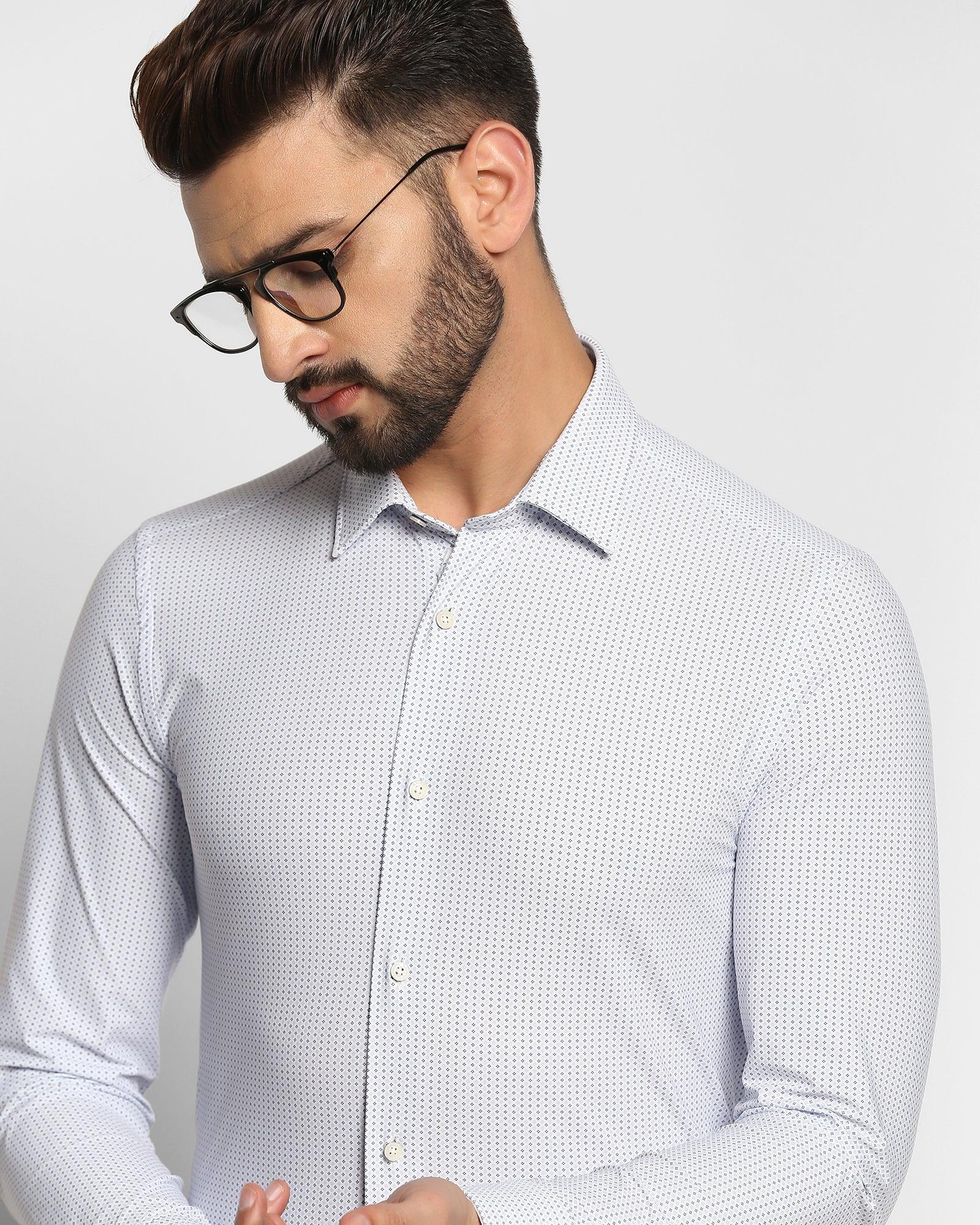 Formal White Printed Shirt - Client