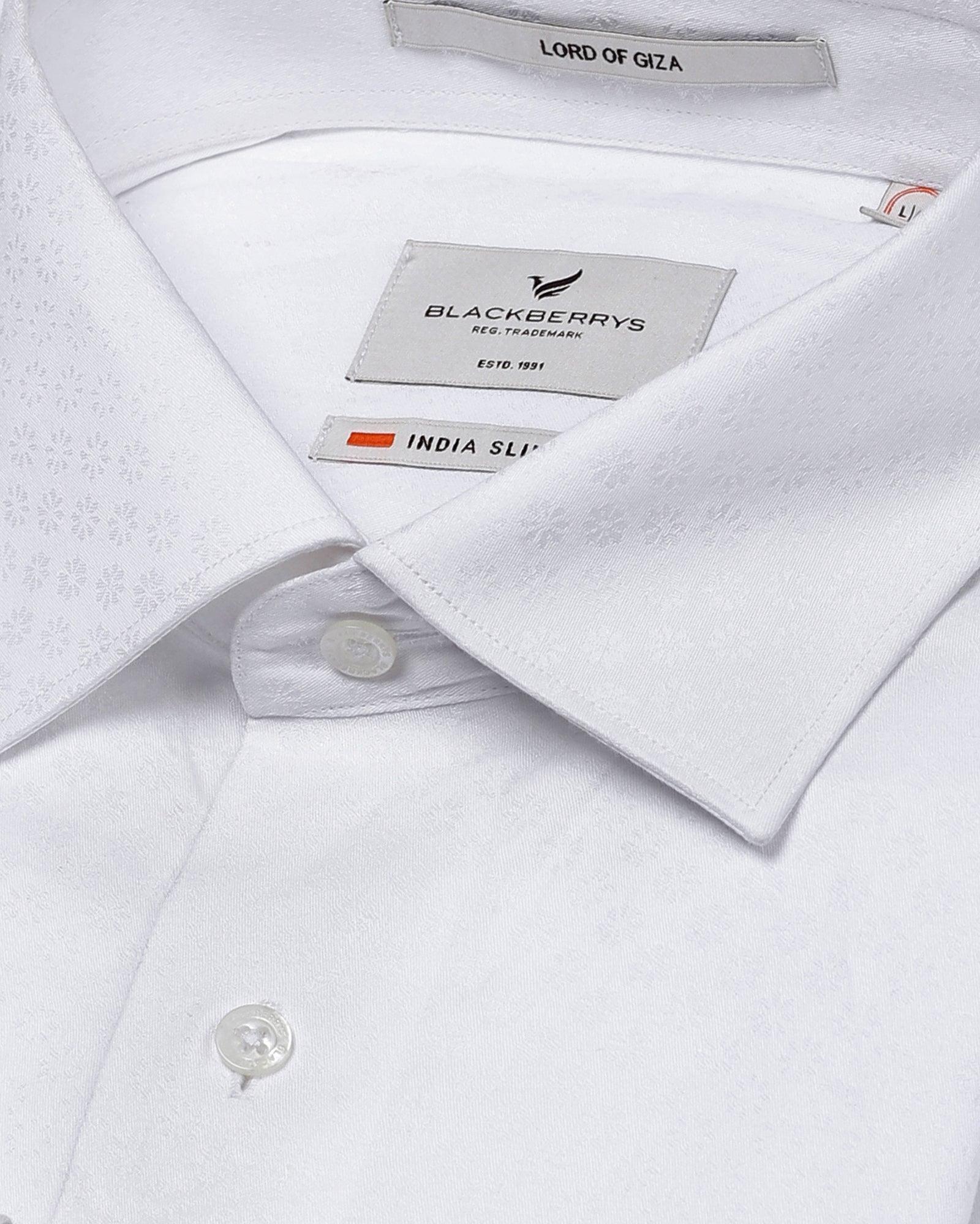 Formal White Printed Shirt - Jaxon