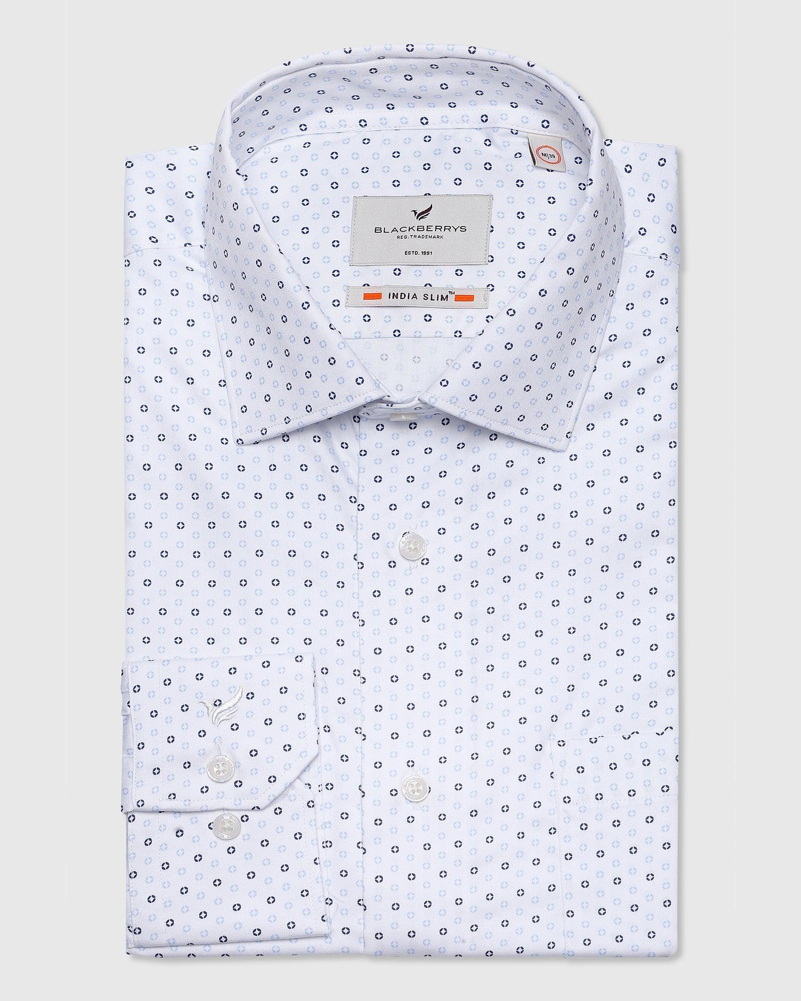 Formal White Printed Shirt - Ritz