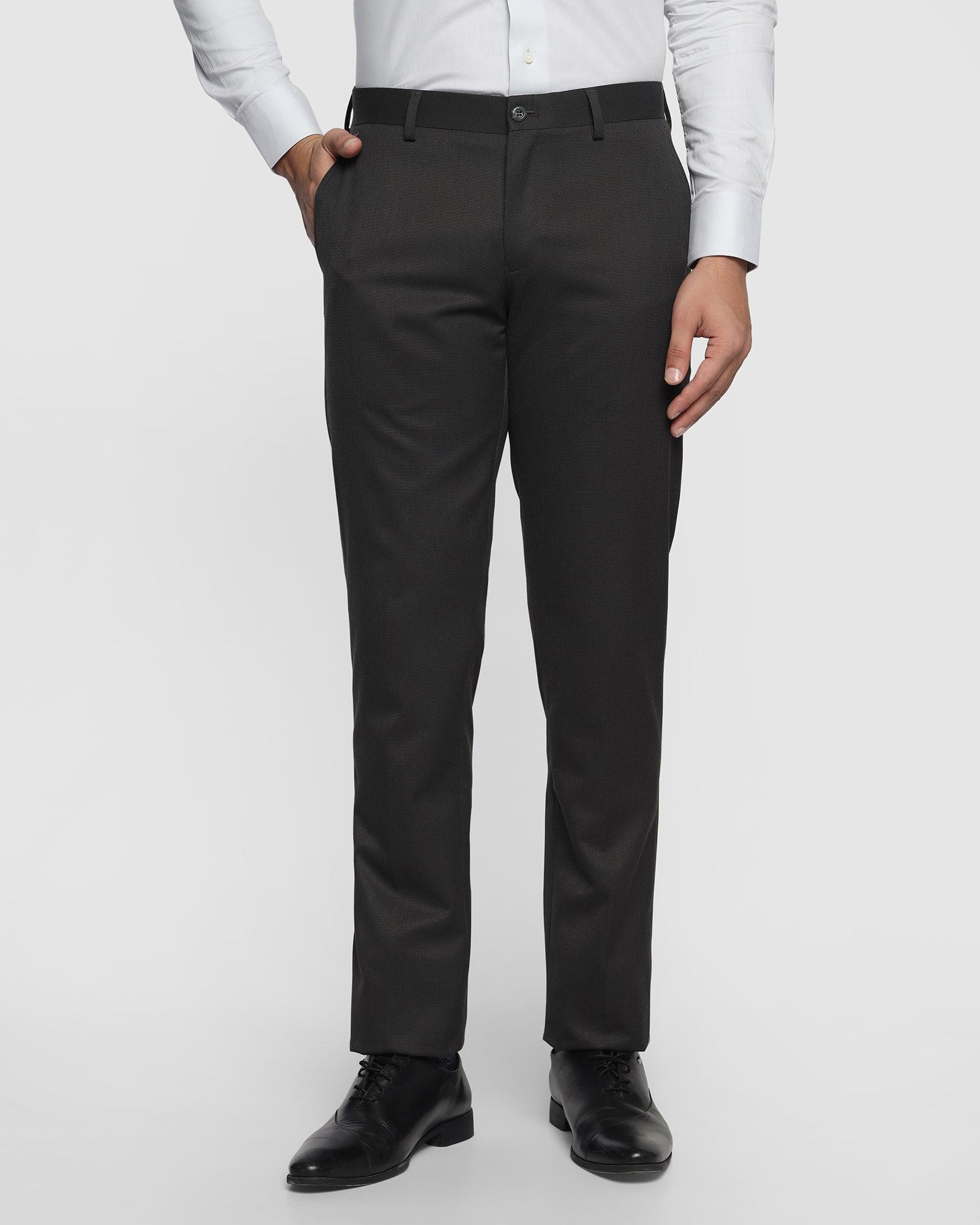Slim Comfort B-95 Formal Charcoal Textured Trouser - Belur - Blackberrys
