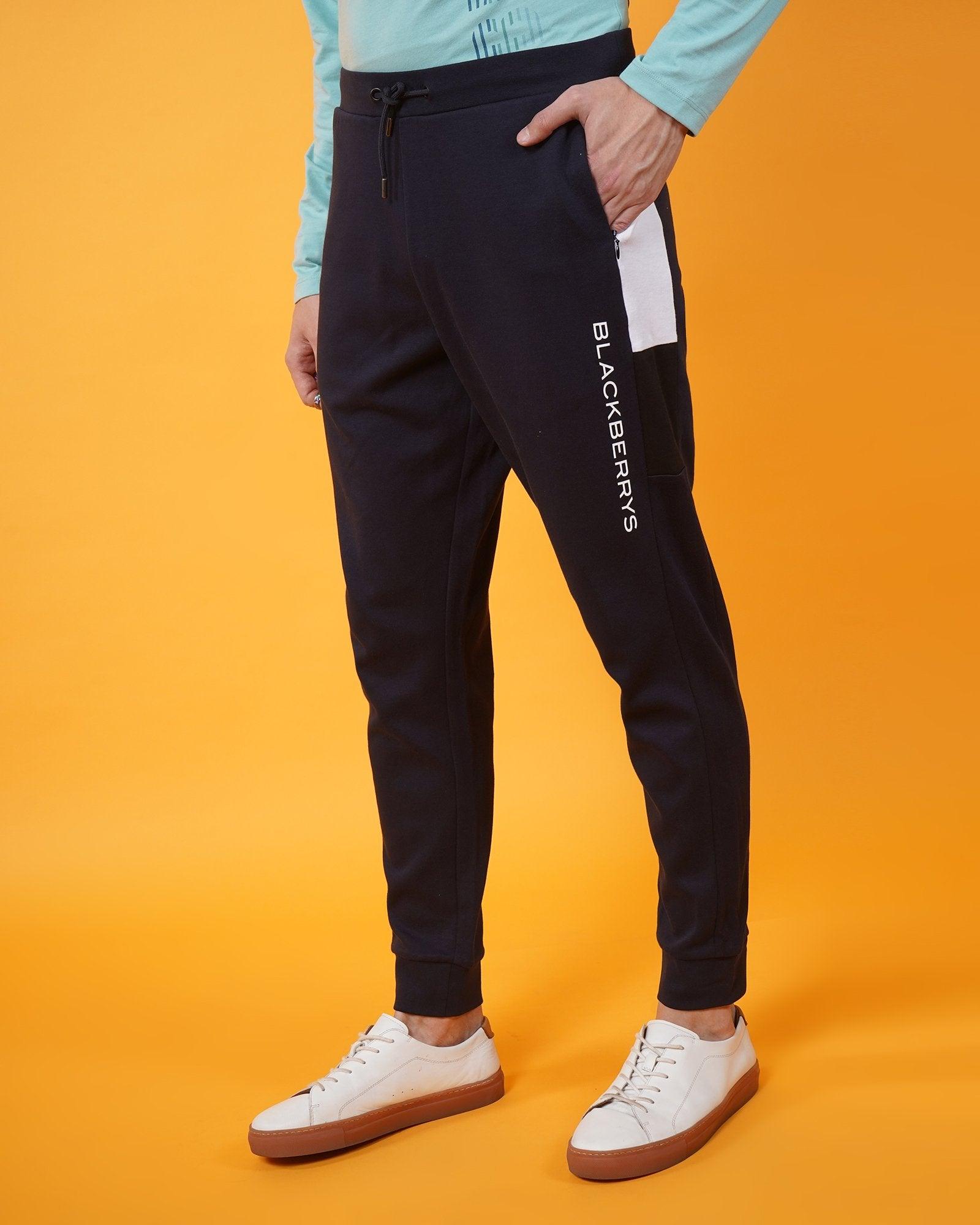 Casual Blue Solid Jogger - Sage