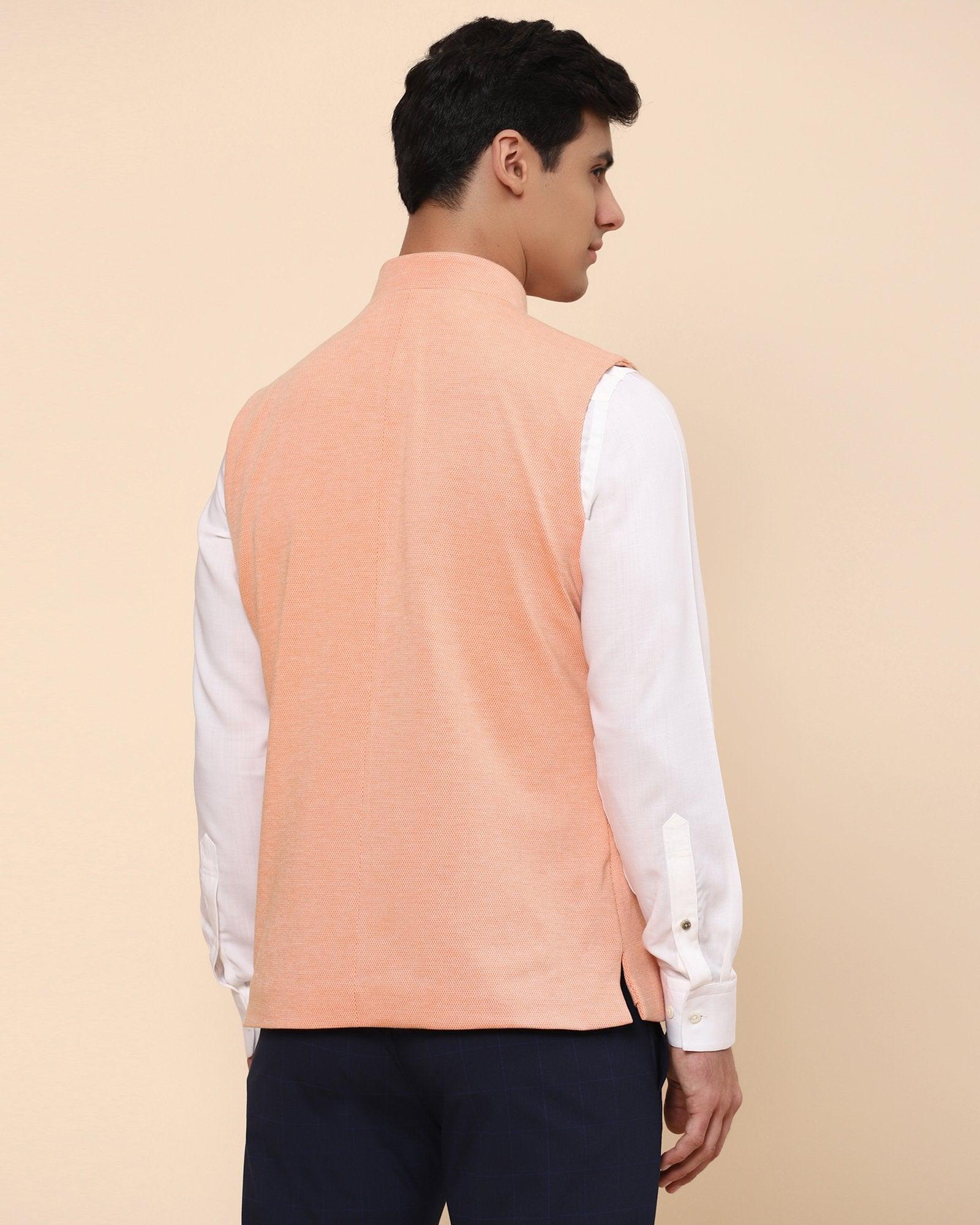 Sable Knitted Bandgala In Peach - blackberrys-clothing