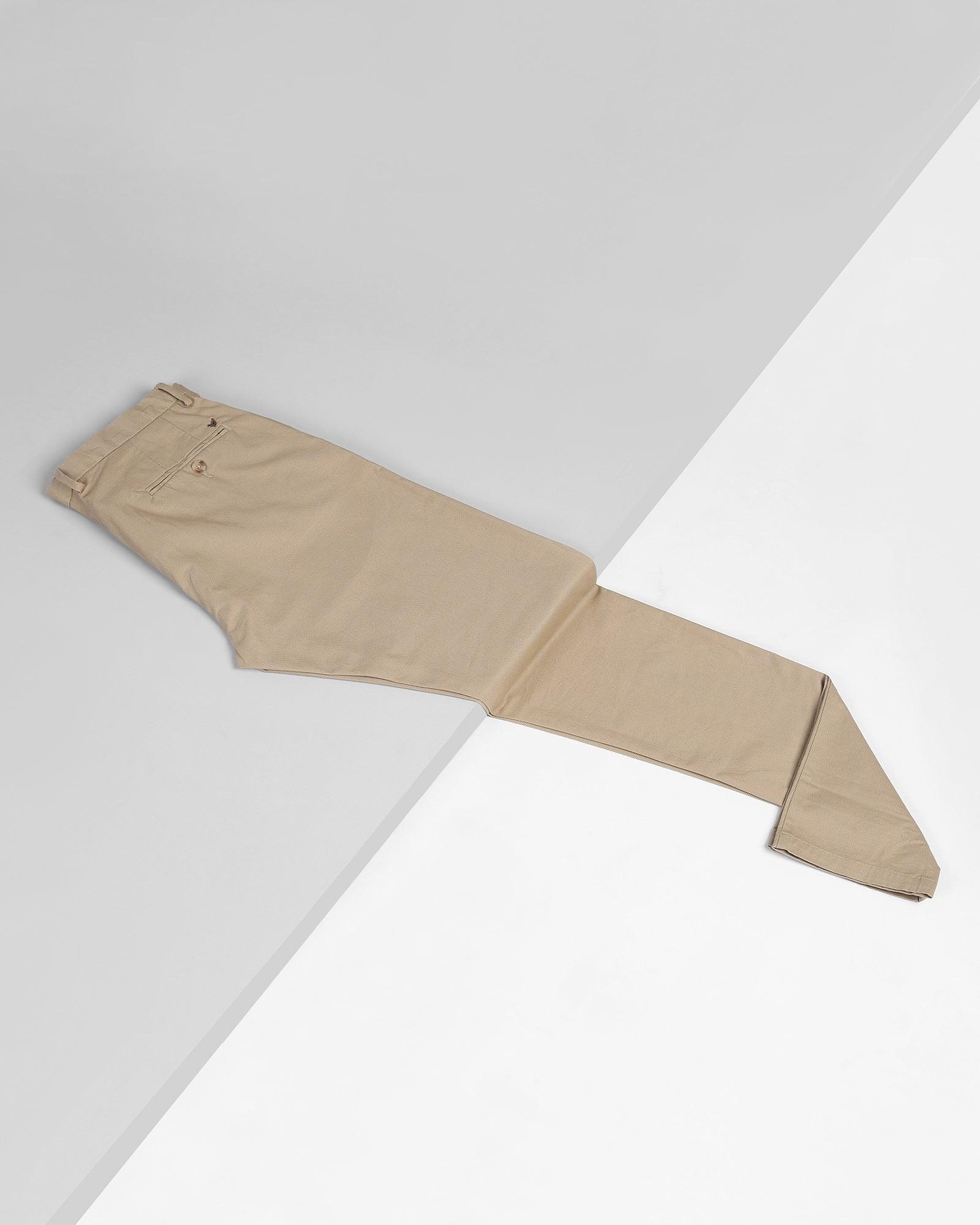 Slim Comfort B-95 Casual Beige Textured Khakis - Sage