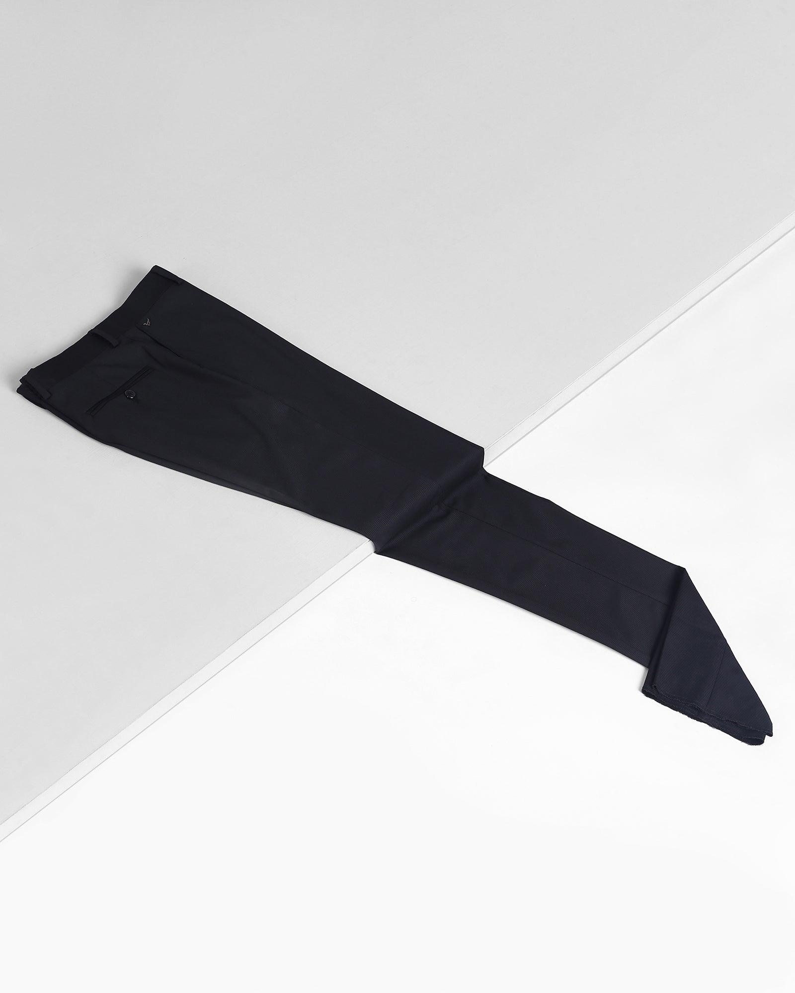 Slim Fit B-91 Formal Black Textured Trouser - Serret