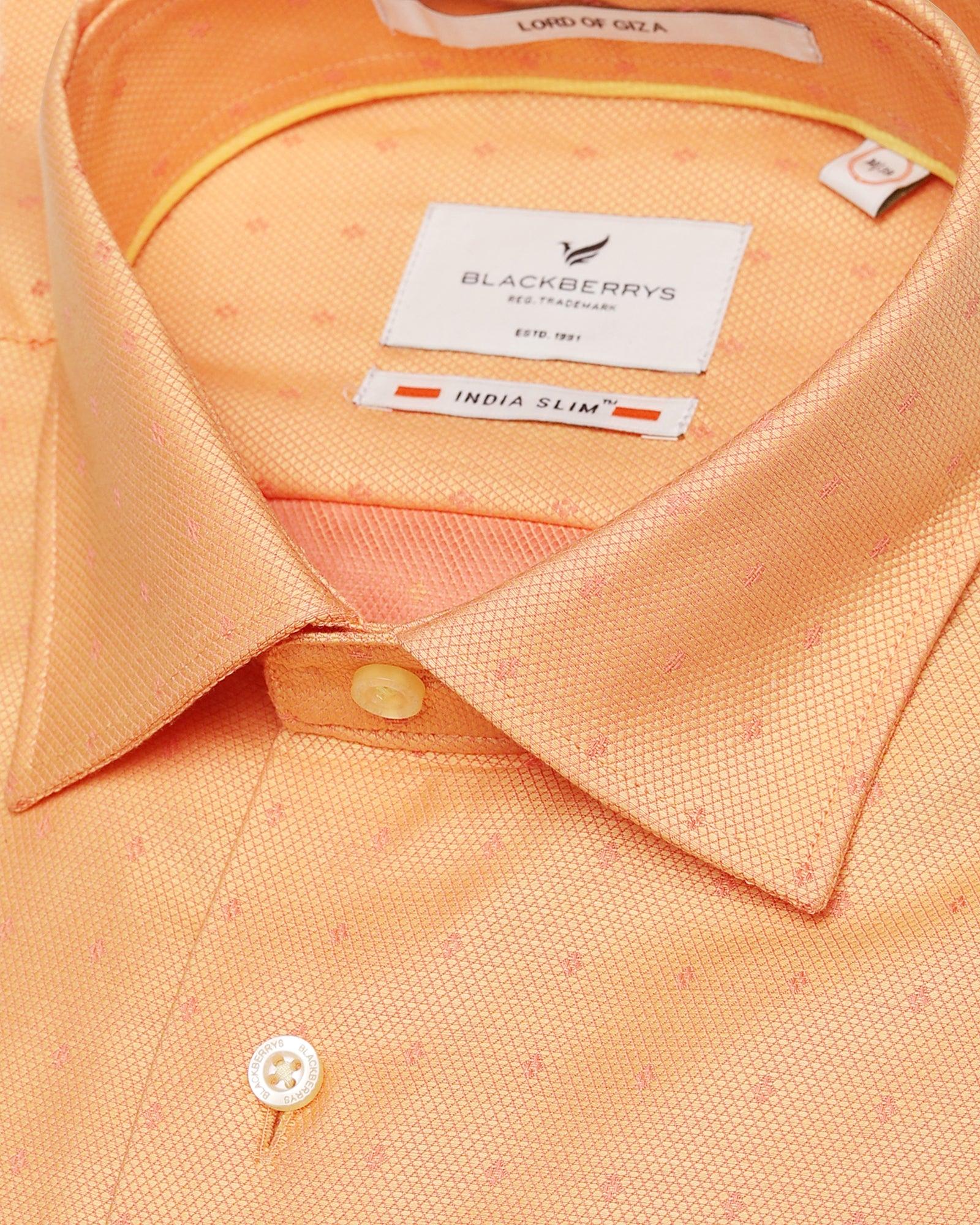 Formal Peach Textured Shirt - Sharon