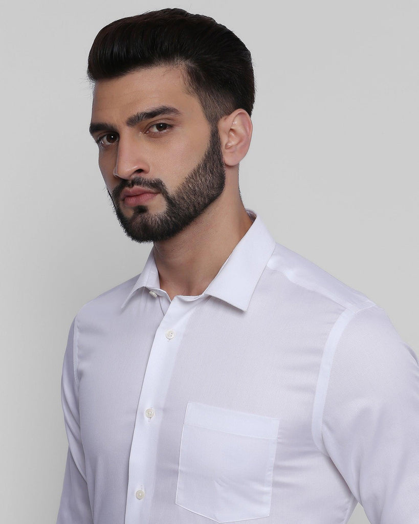 Formal White Textured Shirt - Soire