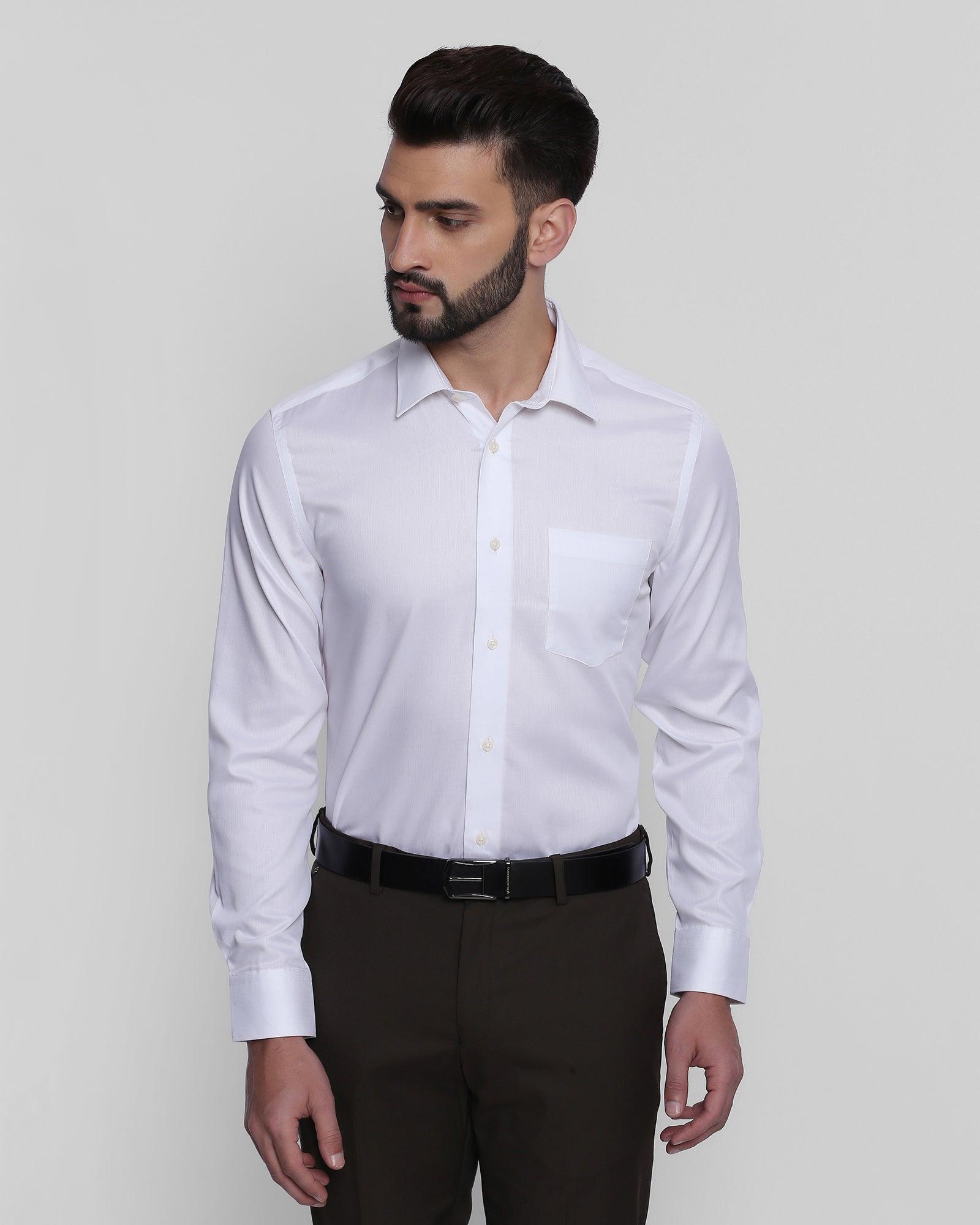 Formal White Textured Shirt - Soire