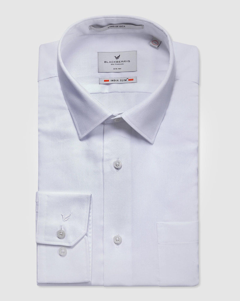 Formal White Textured Shirt - Soire