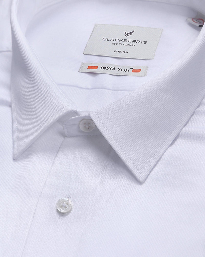 Formal White Textured Shirt - Soire